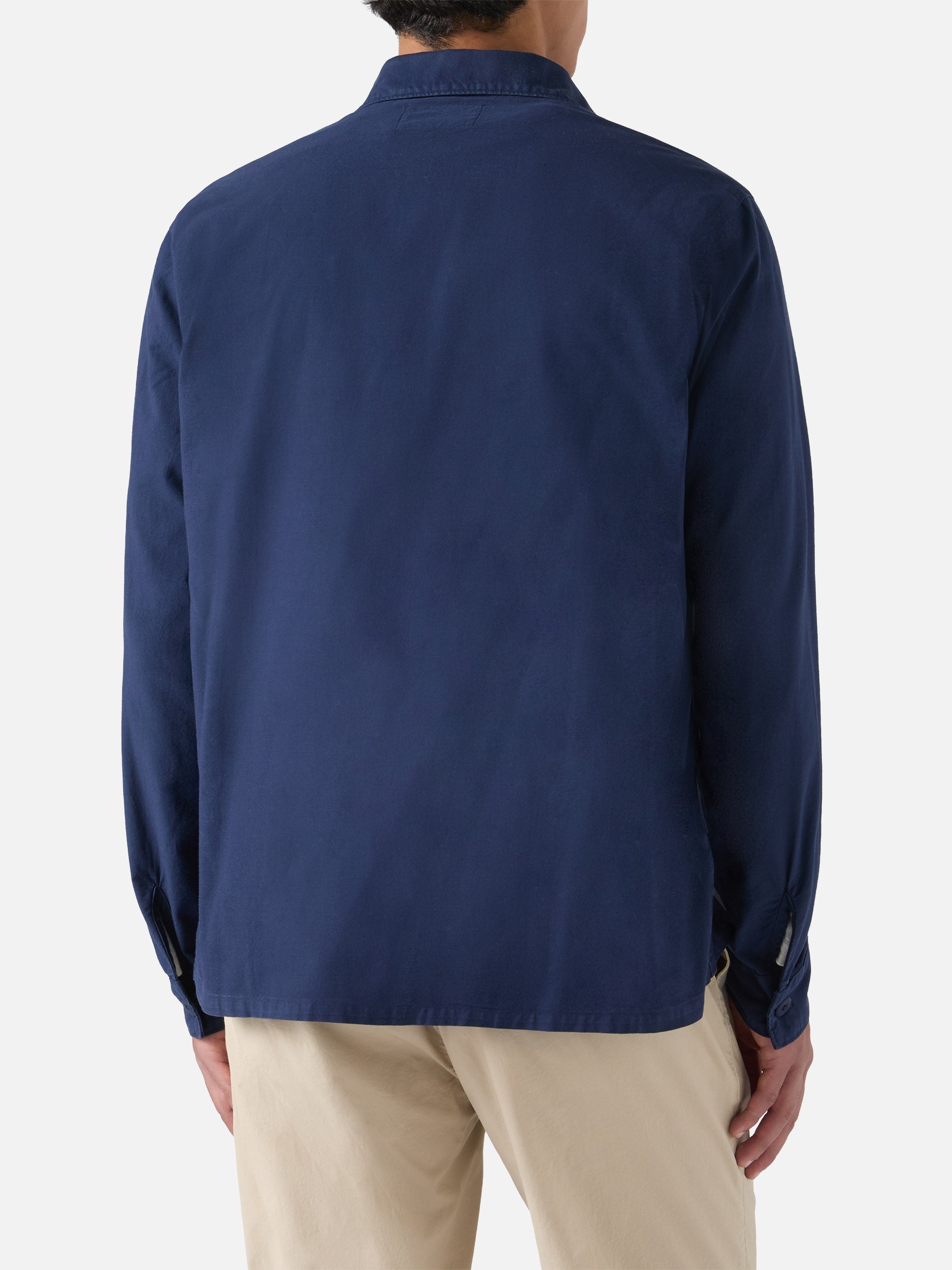 Esteban Embroidered Overshirt Navy Blue Jacket
