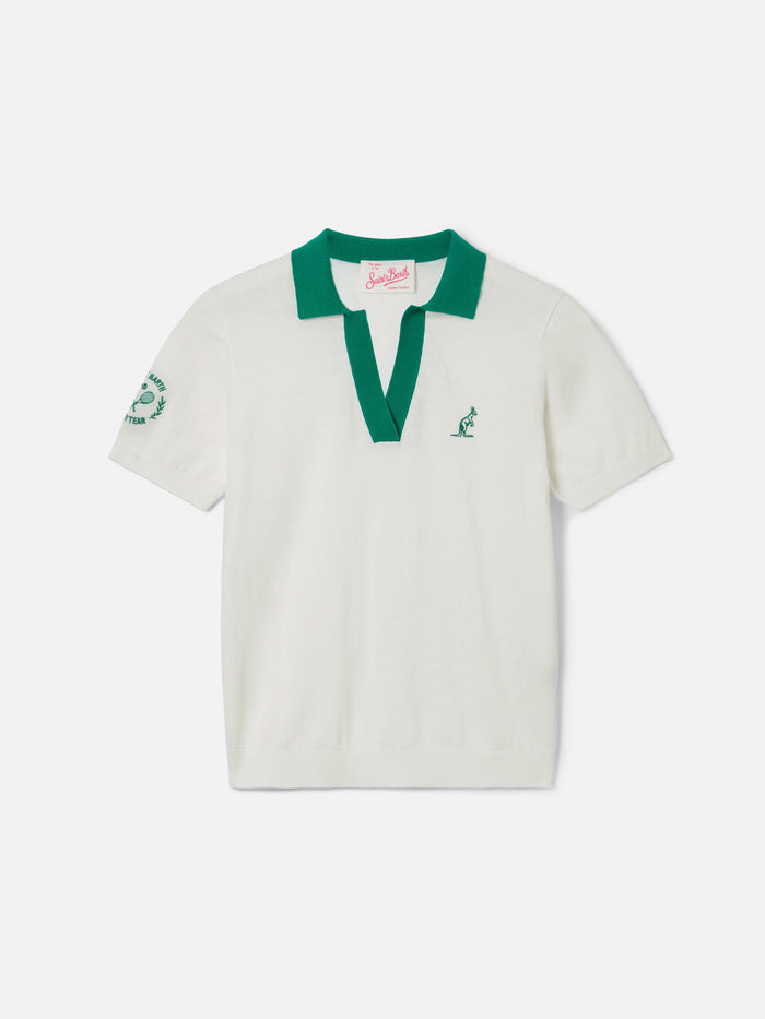 Evonne Knitted Cotton Polo | Special Edition White Knitwear