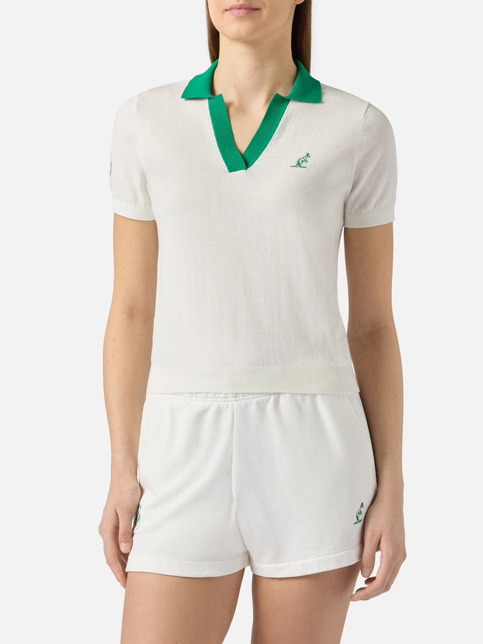 Evonne Knitted Cotton Polo | Special Edition White Knitwear