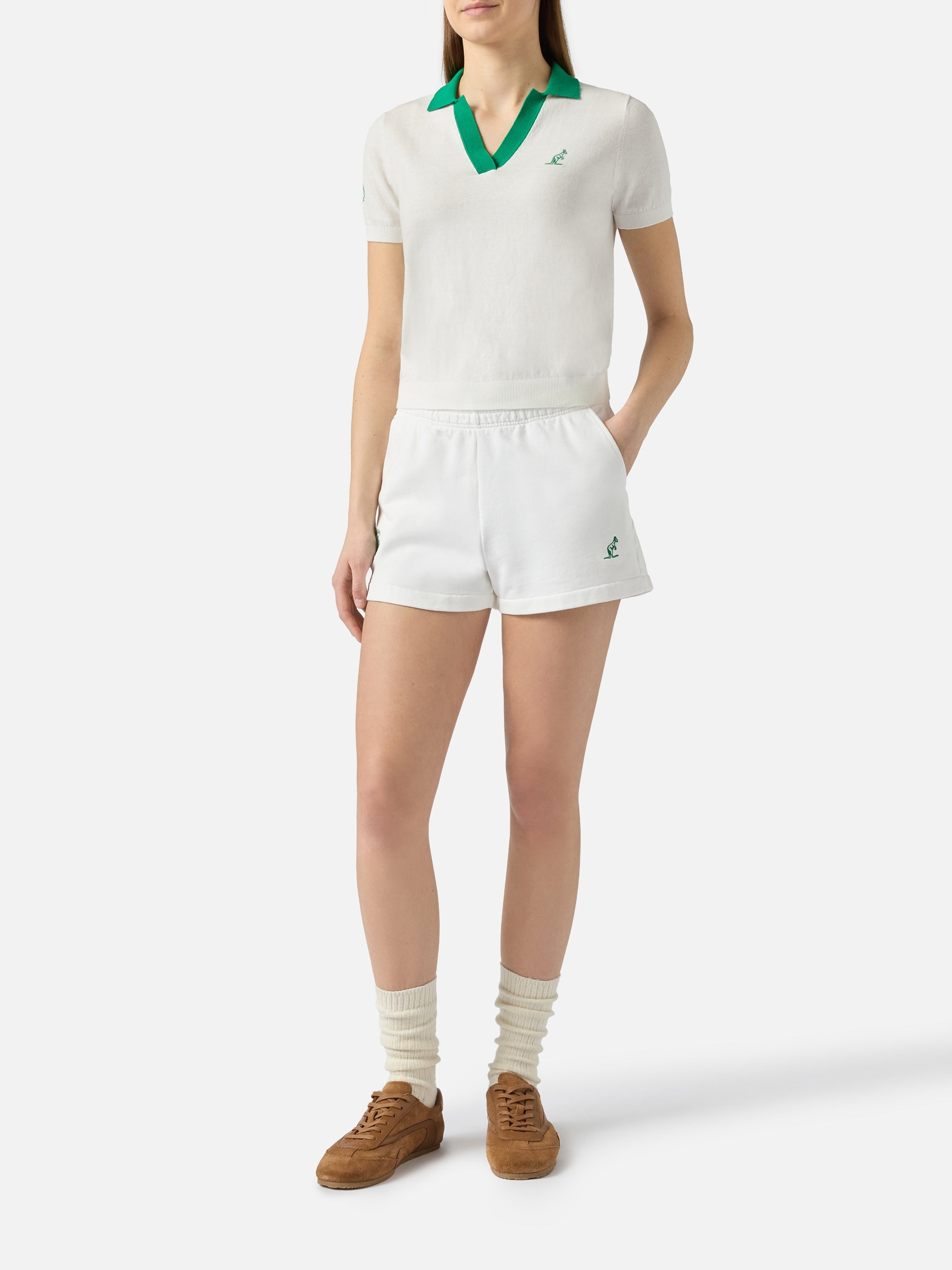 Evonne Knitted Cotton Polo | Special Edition White Knitwear