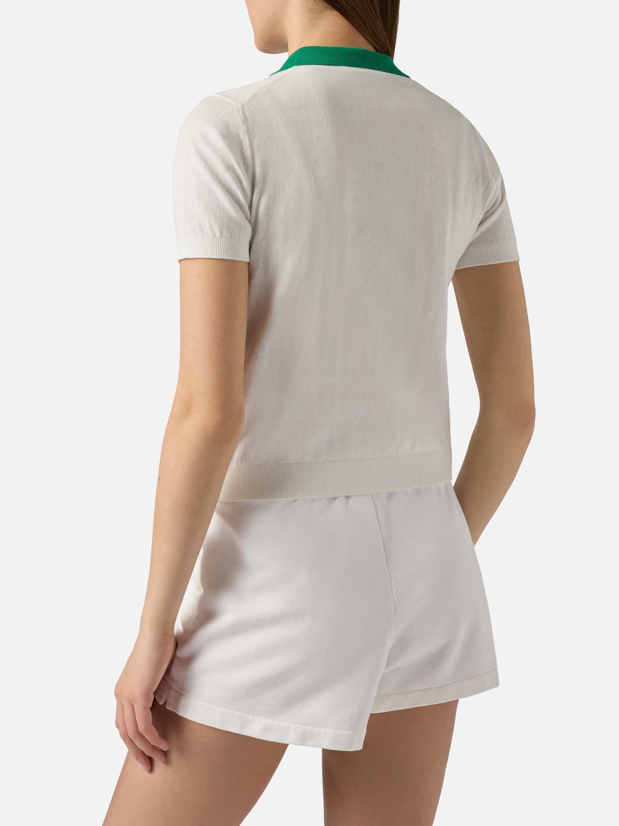 Evonne Knitted Cotton Polo | Special Edition White Knitwear