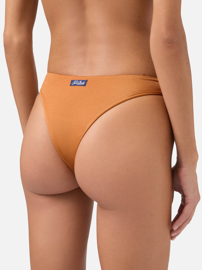 Cheeky Swim Briefs Evelyn Ochre Yellow With Loops Bottom