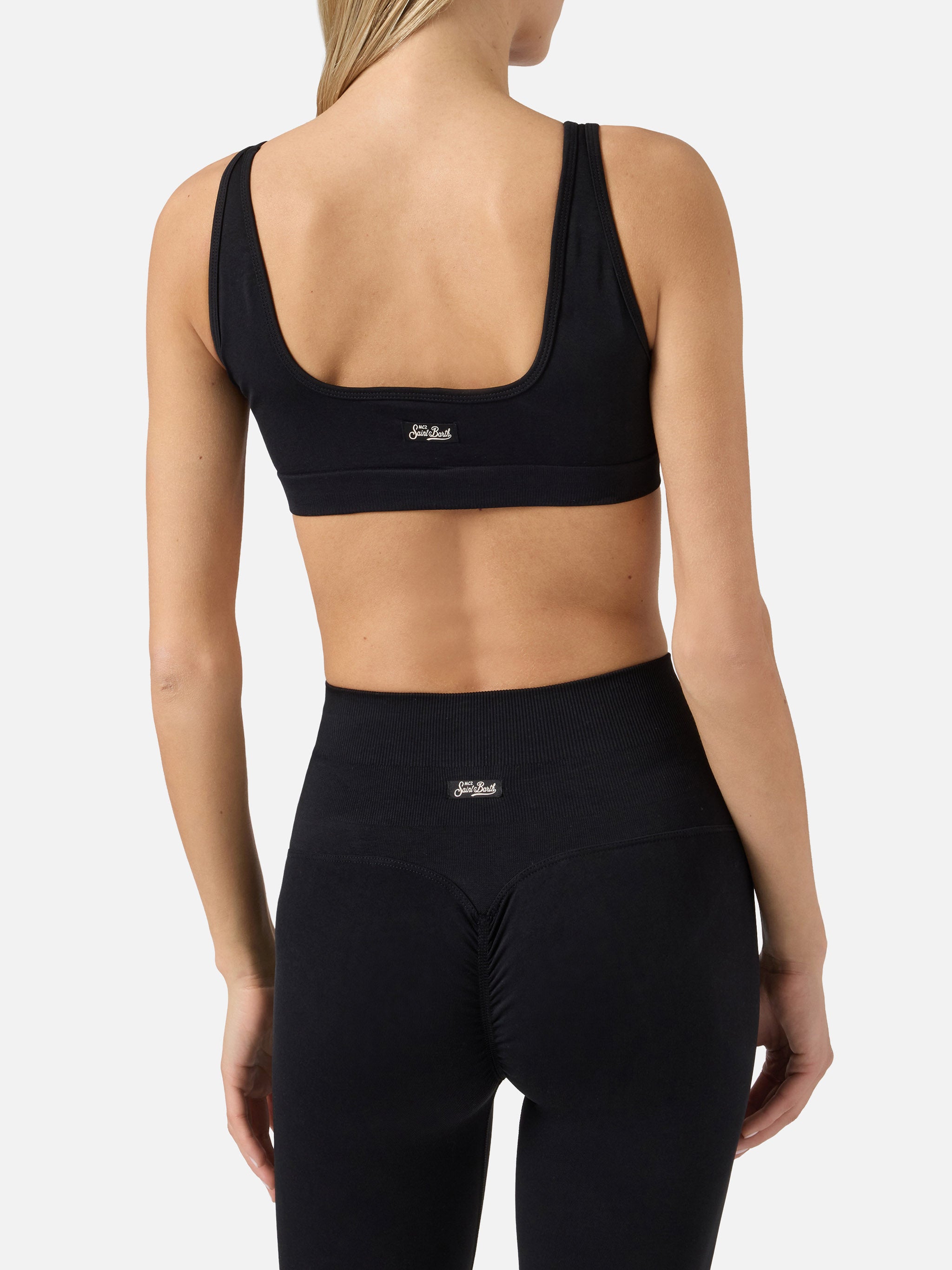 Black Stretch Technical Fabric Fify Sports Top Top_apparel