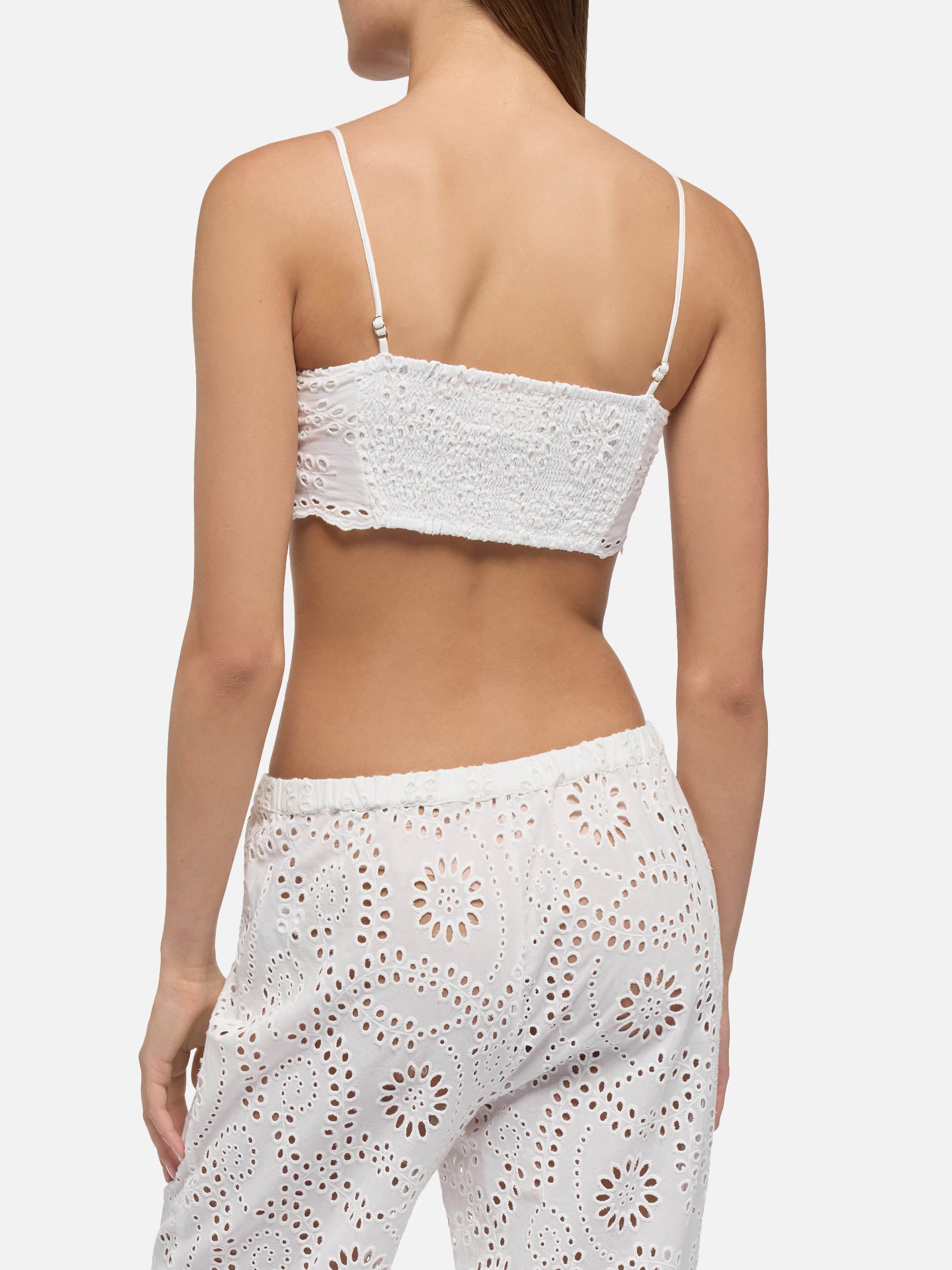 Florida White Cotton Sangallo Lace Top Top_apparel