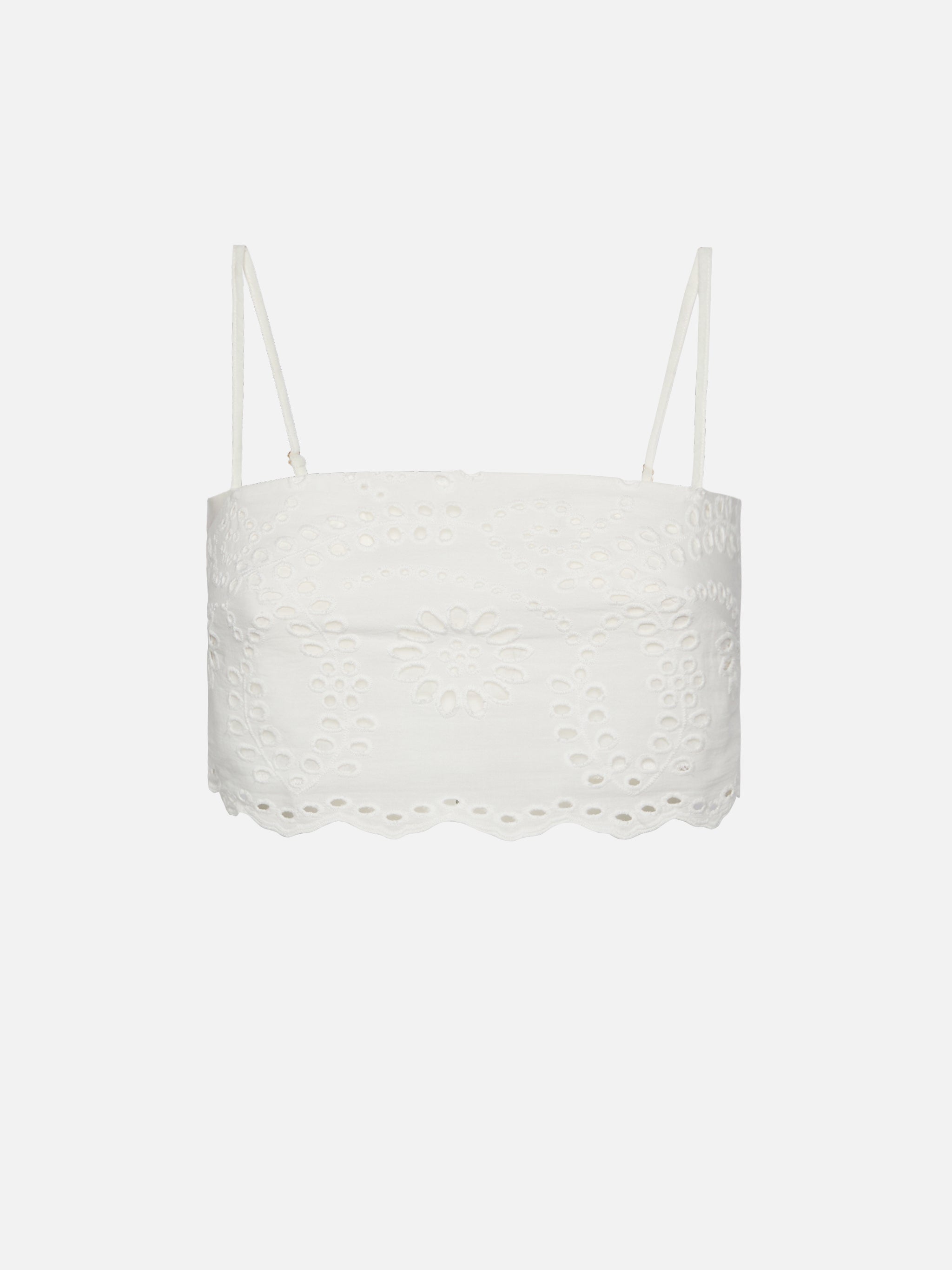 Florida White Cotton Sangallo Lace Top Top_apparel