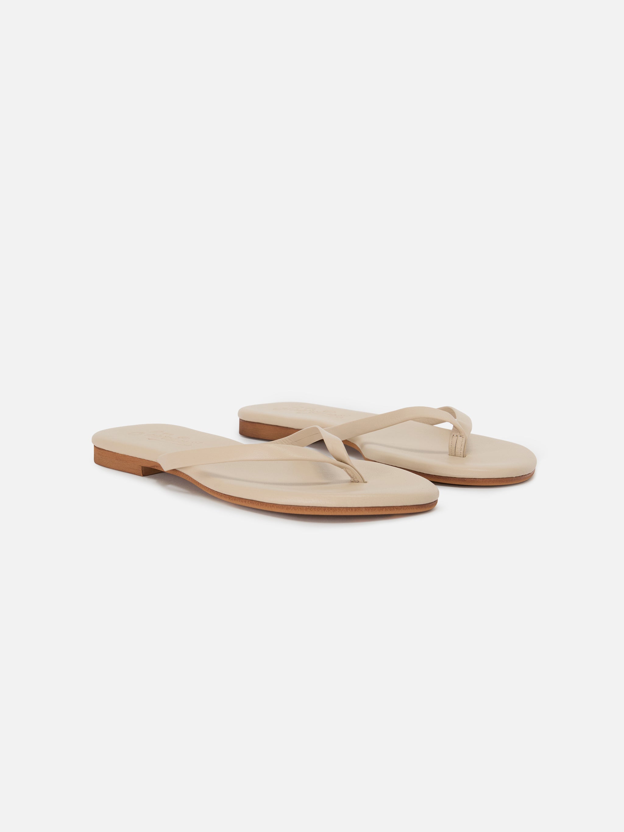 Essentials Real Leather Flip Flops Powder Pink Brown Shoe