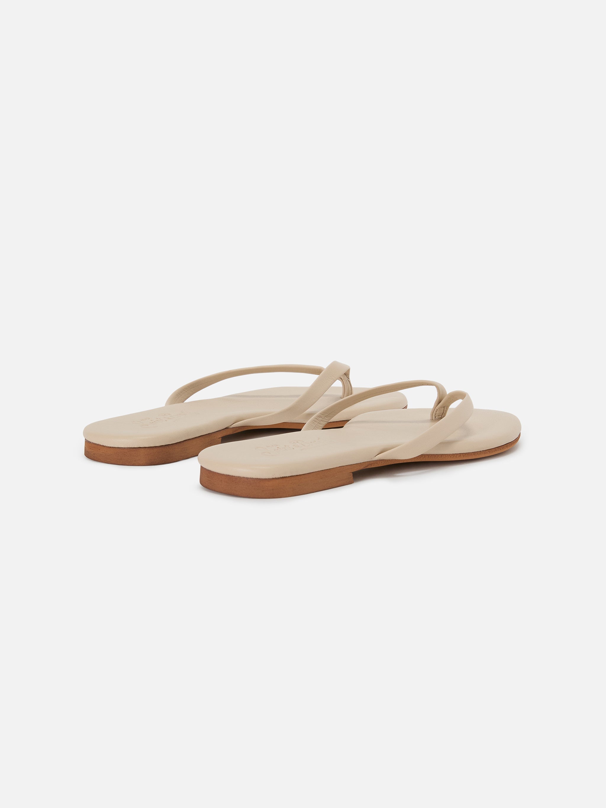 Essentials Real Leather Flip Flops Powder Pink Brown Shoe