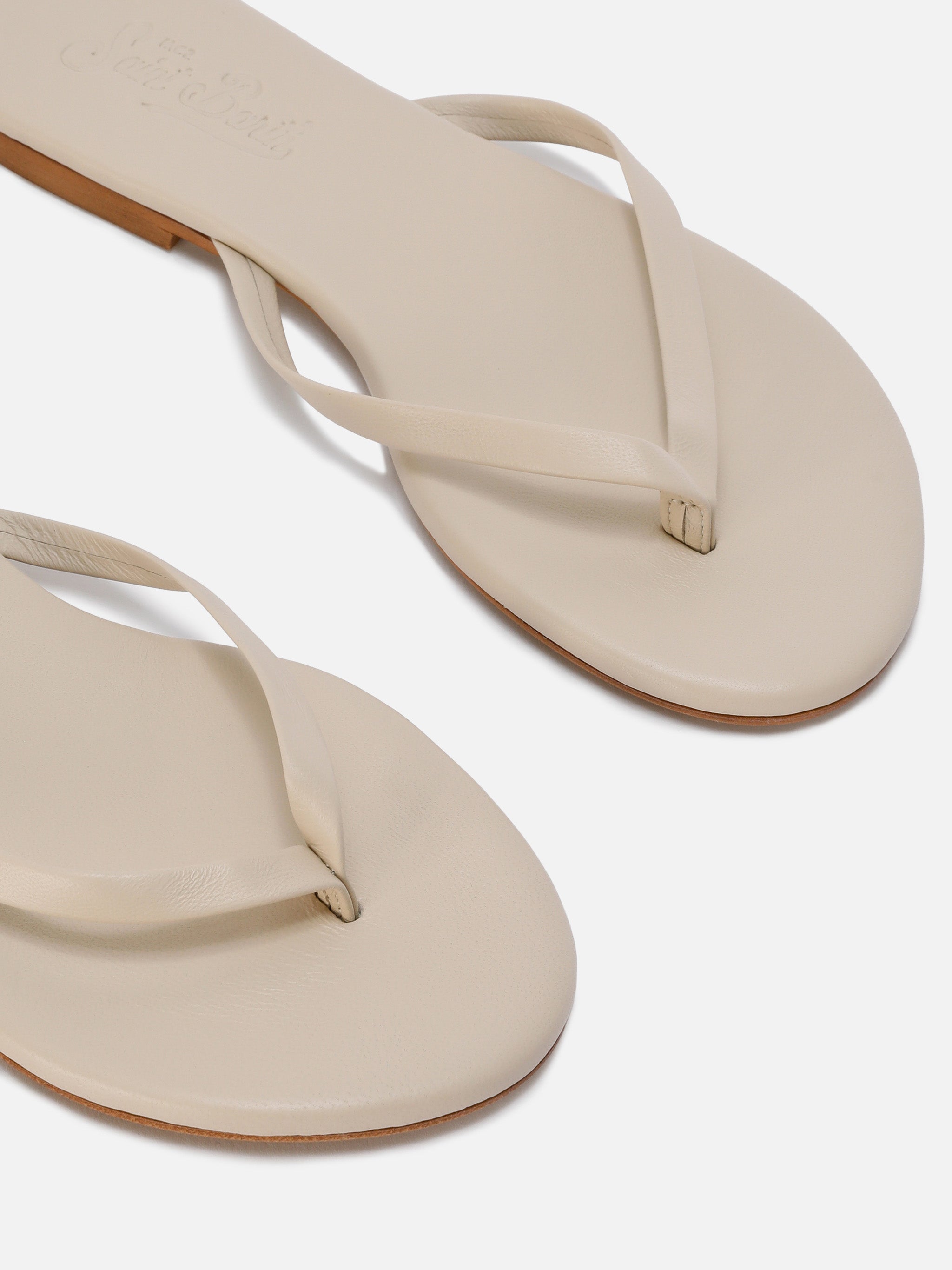 Essentials Real Leather Flip Flops Powder Pink Brown Shoe