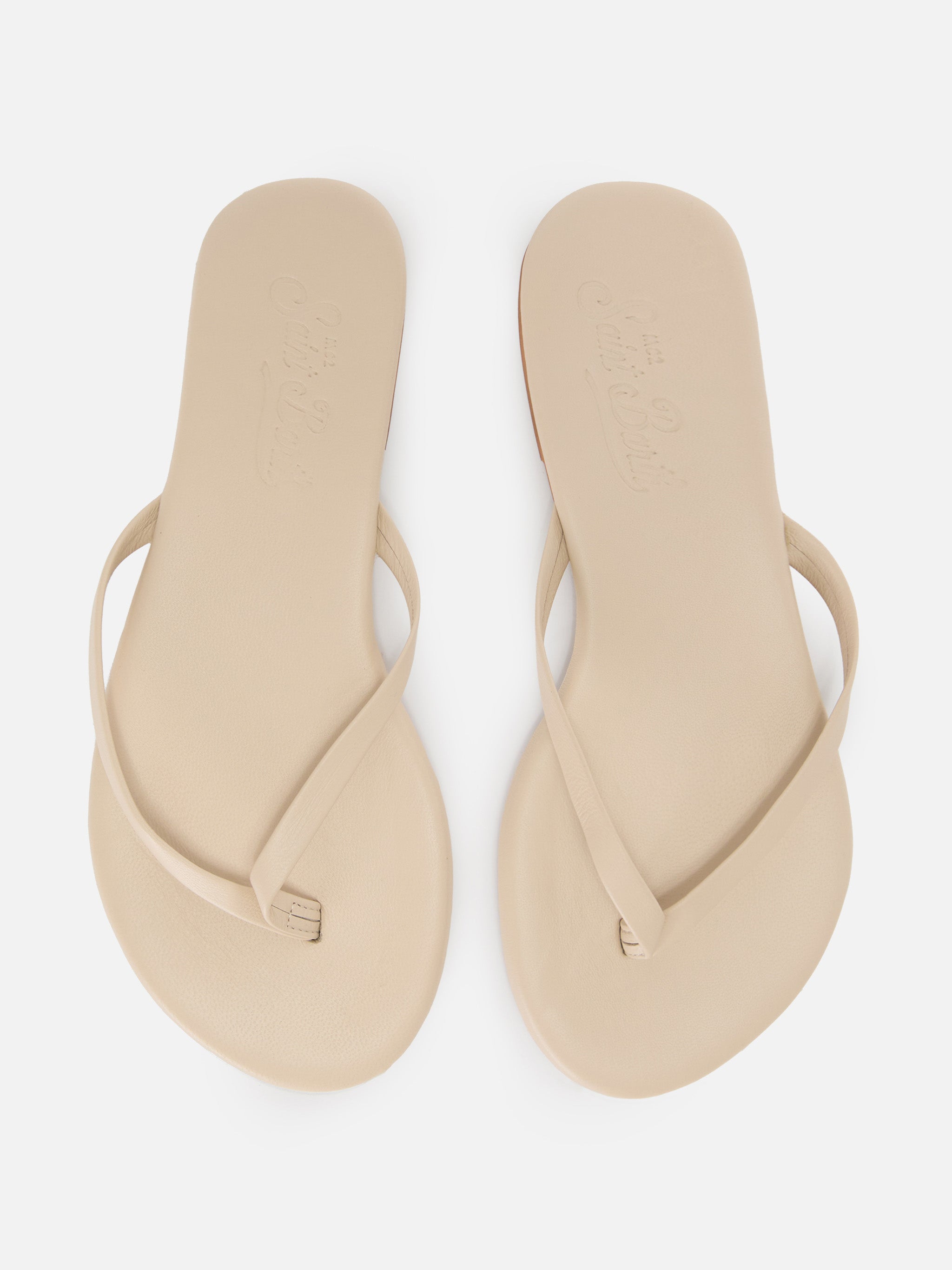 Essentials Real Leather Flip Flops Powder Pink Brown Shoe