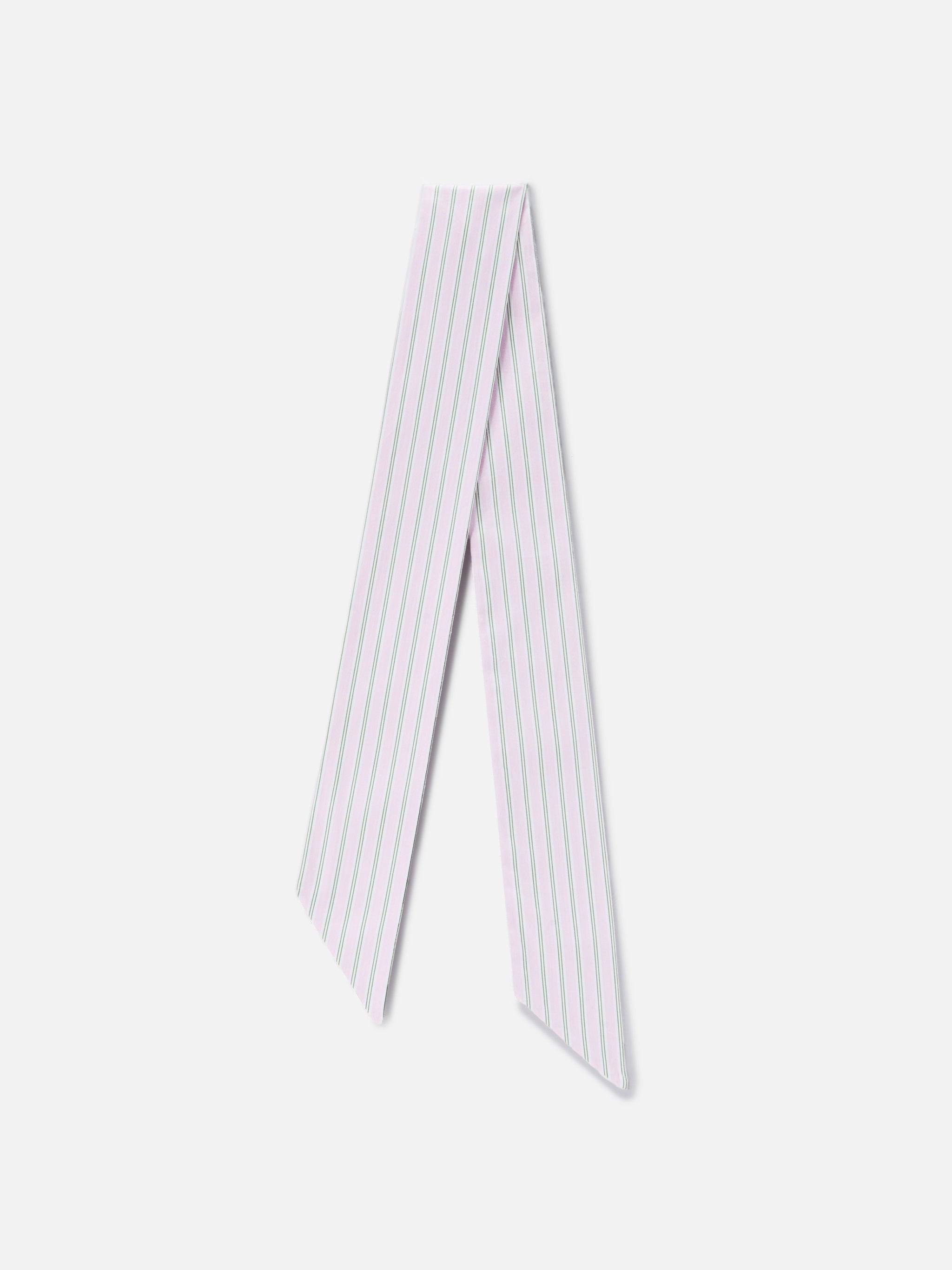 Band Scarf Cotton With Pink And Green Stripes Foulard