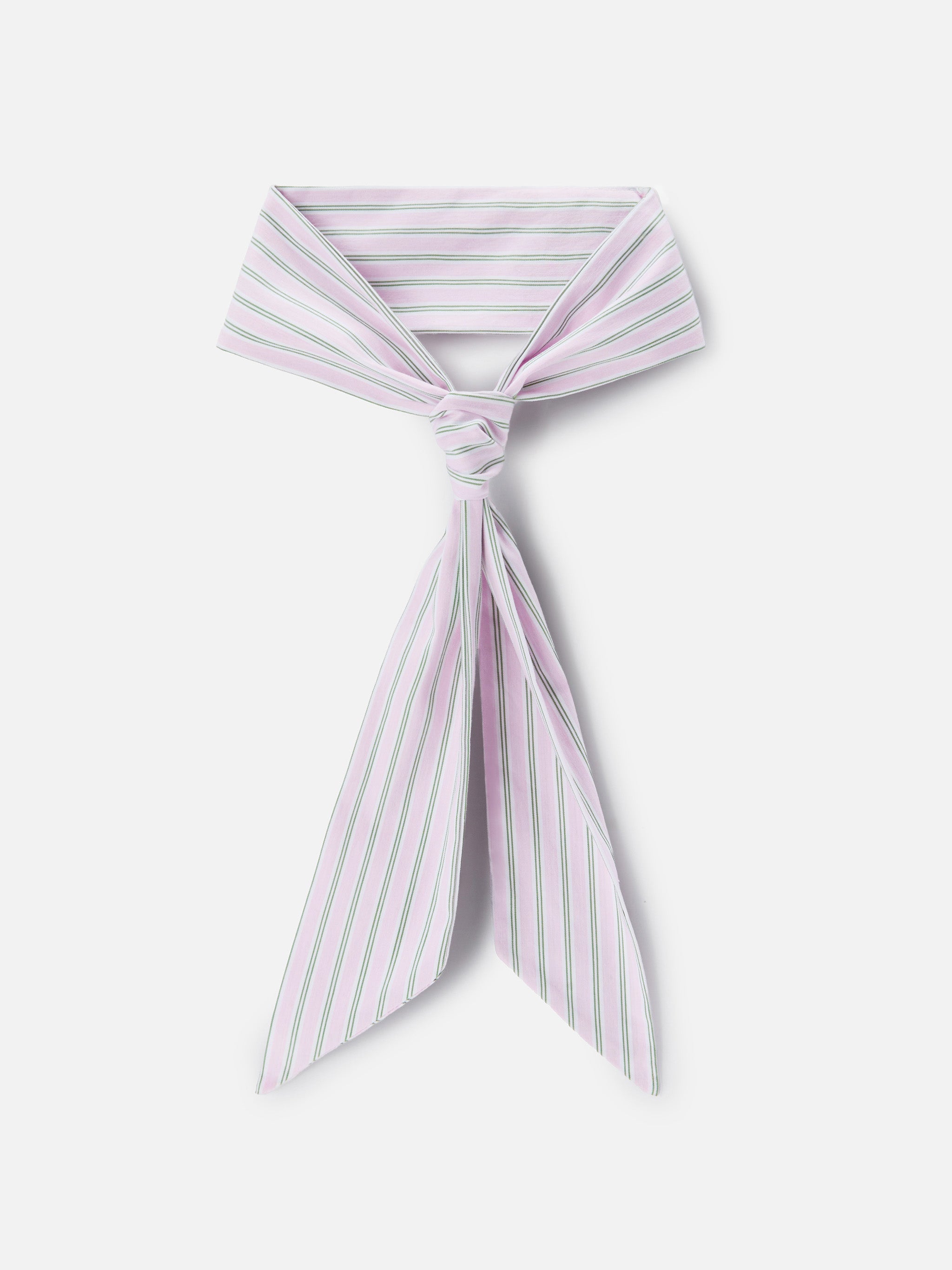 Band Scarf Cotton With Pink And Green Stripes Foulard