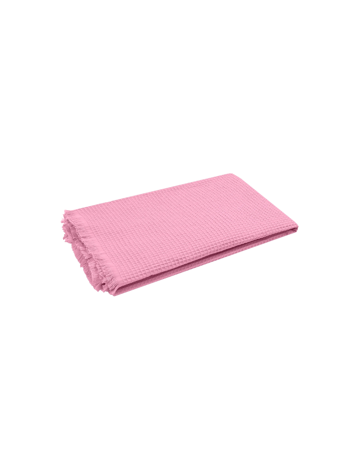 Pink Honeycomb Cotton Foutasac Beach Towel