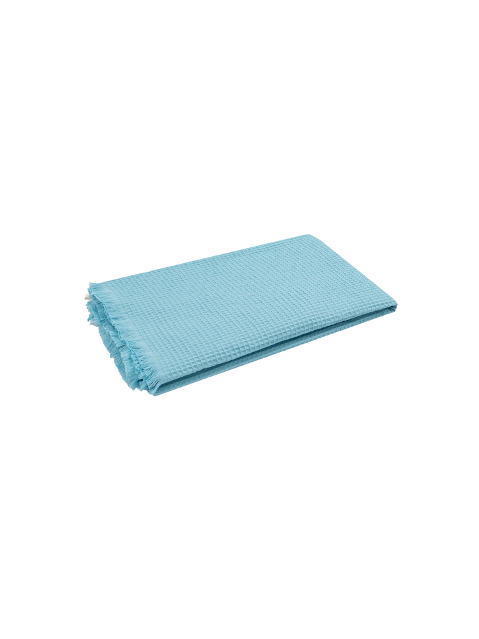 Light Blue Honeycomb Cotton Foutasac Beach Towel Sky