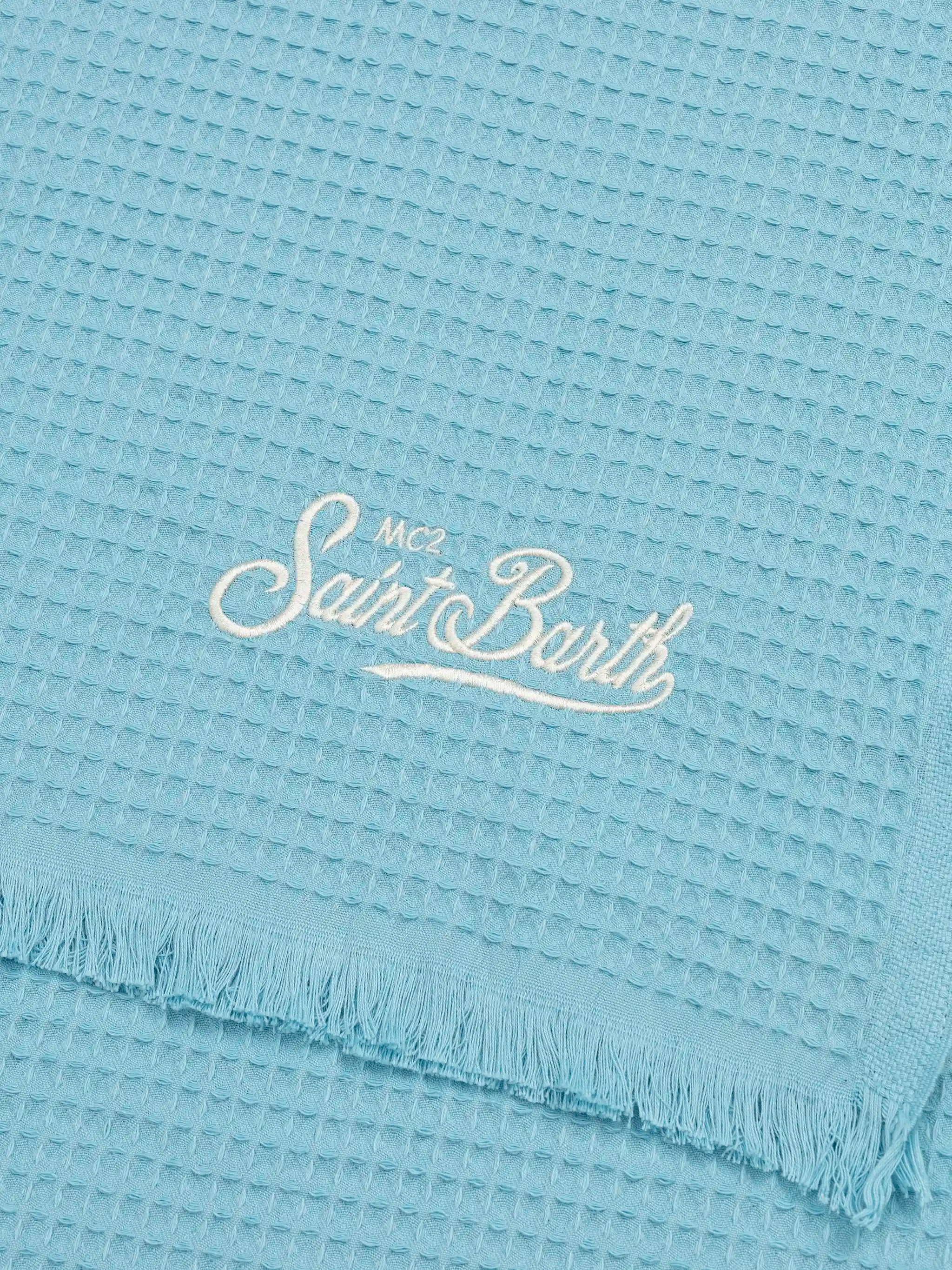 Light Blue Honeycomb Cotton Foutasac Beach Towel Sky