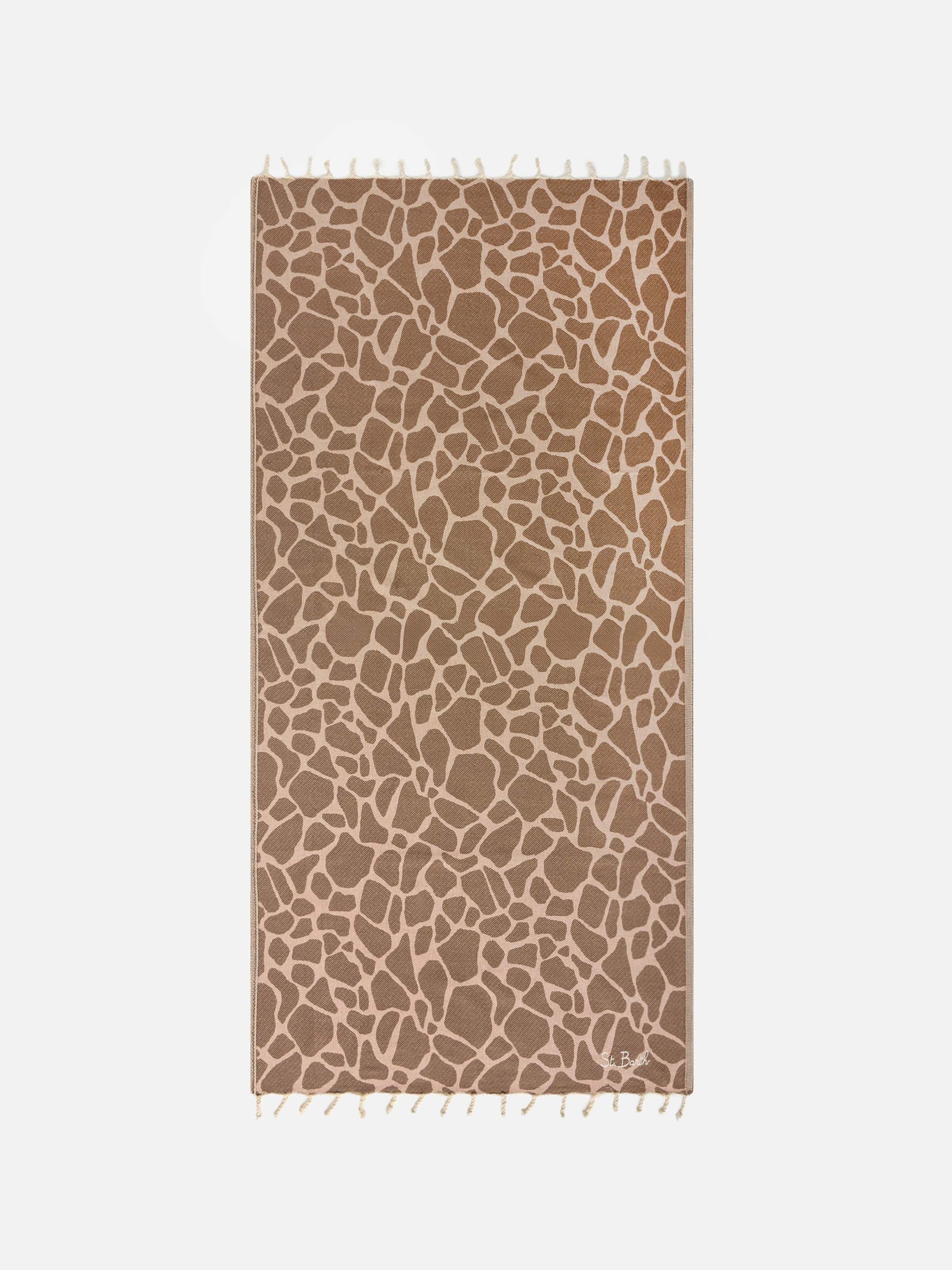 Foutas Cotton Jacquard Animalier Beach Towel Brown
