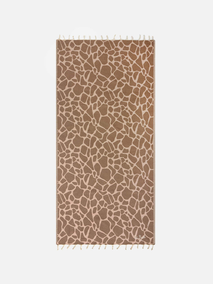 Foutas Cotton Jacquard Animalier Beach Towel Brown