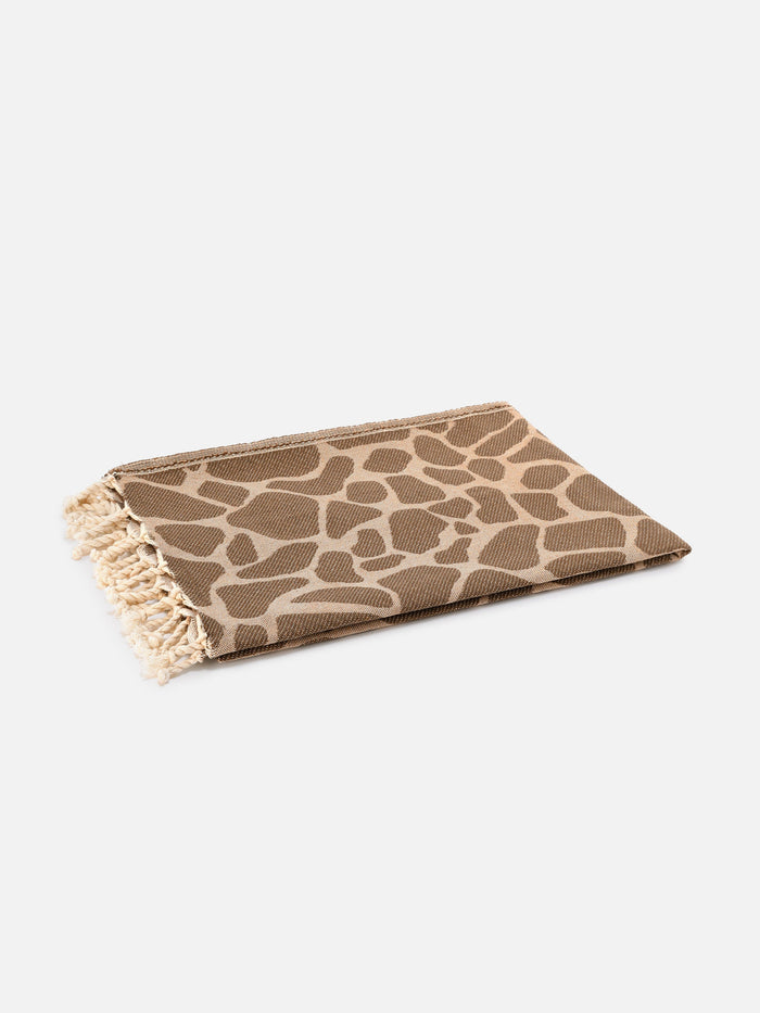 Foutas Cotton Jacquard Animalier Beach Towel Brown
