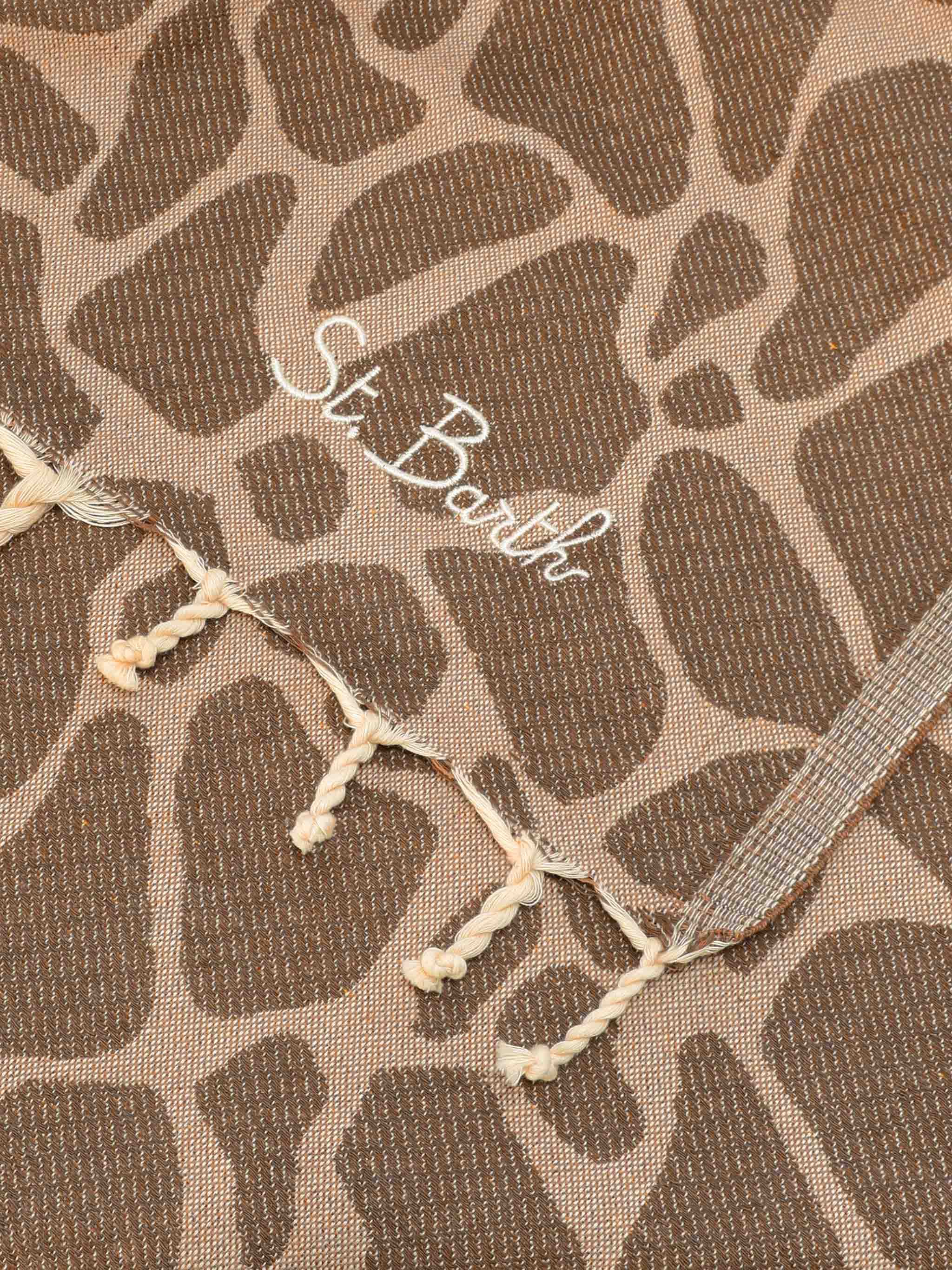 Foutas Cotton Jacquard Animalier Beach Towel Brown