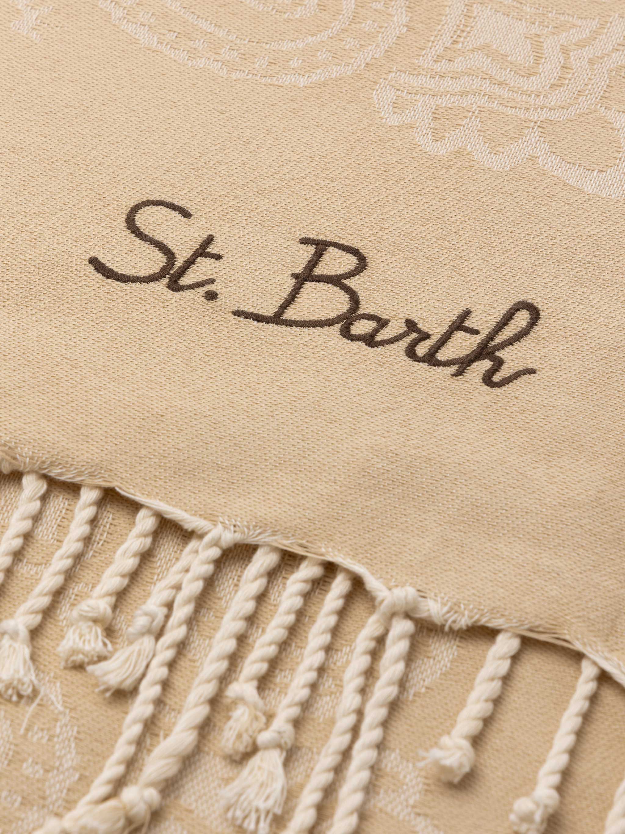 Foutas Cotton Beach Towel With Bandana Jacquard White