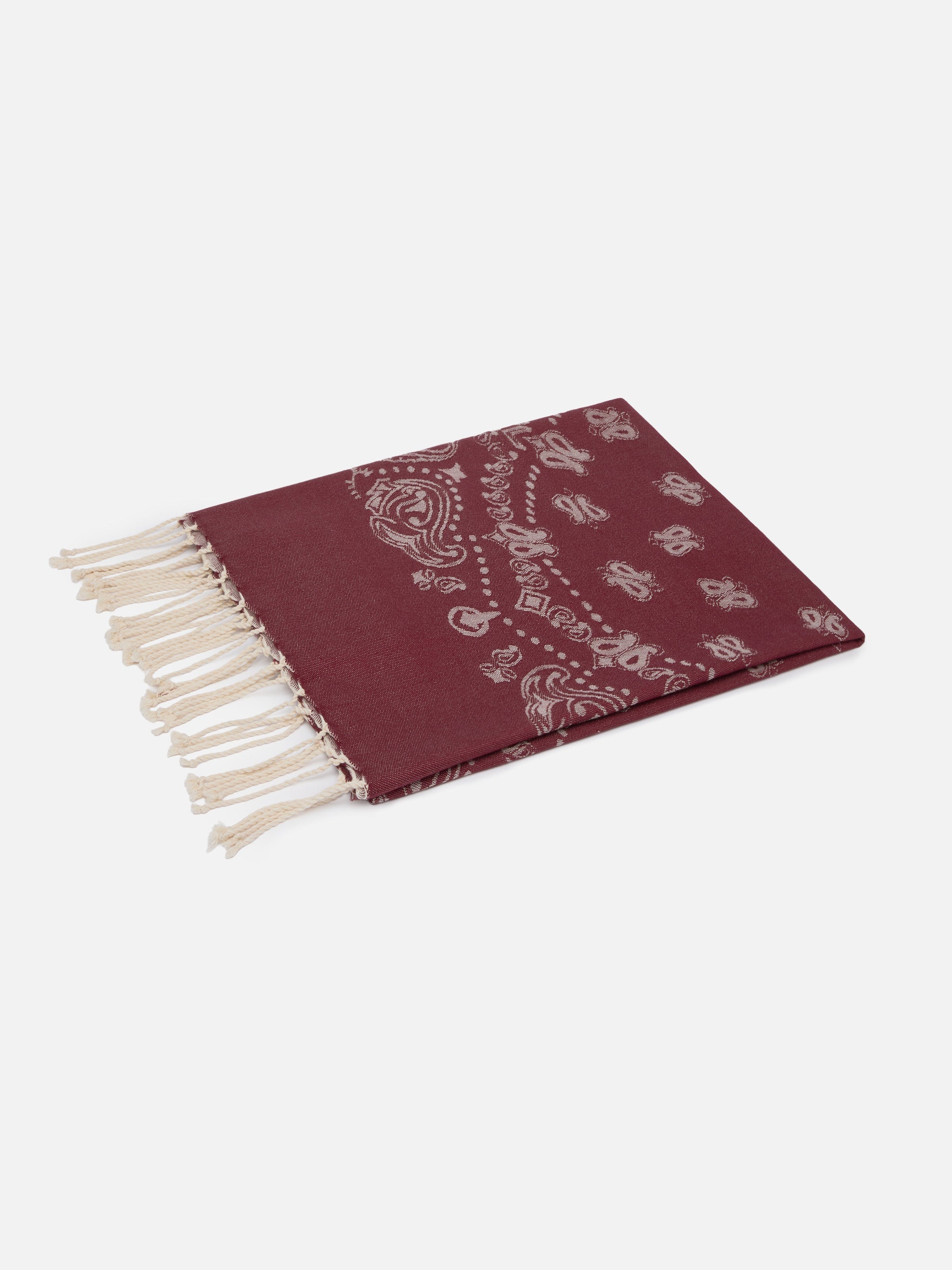 Foutas Cotton Beach Towel With Bandana Jacquard Red