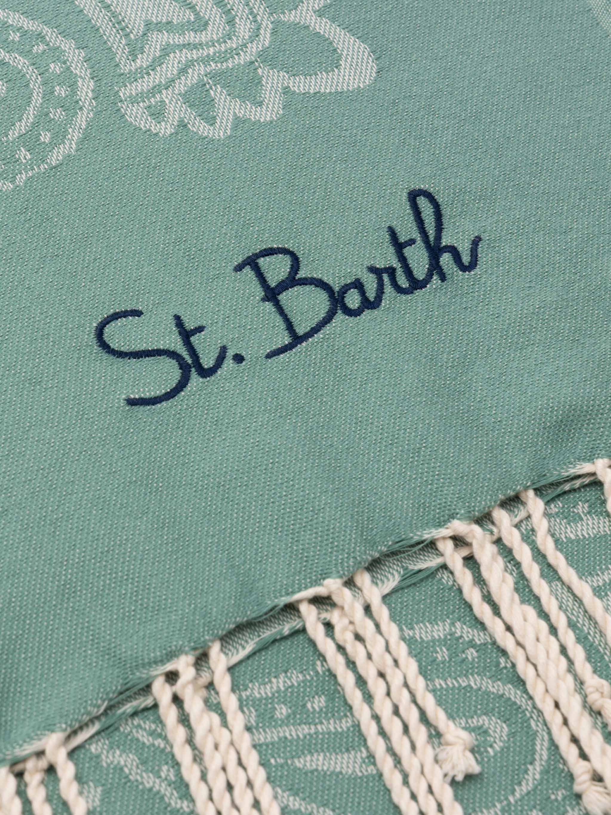 Foutas Cotton Beach Towel With Bandana Jacquard Green