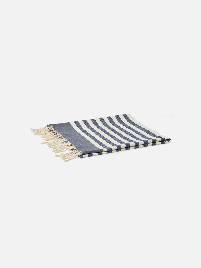 Foutas Beach Towel With Blue And White Stripes