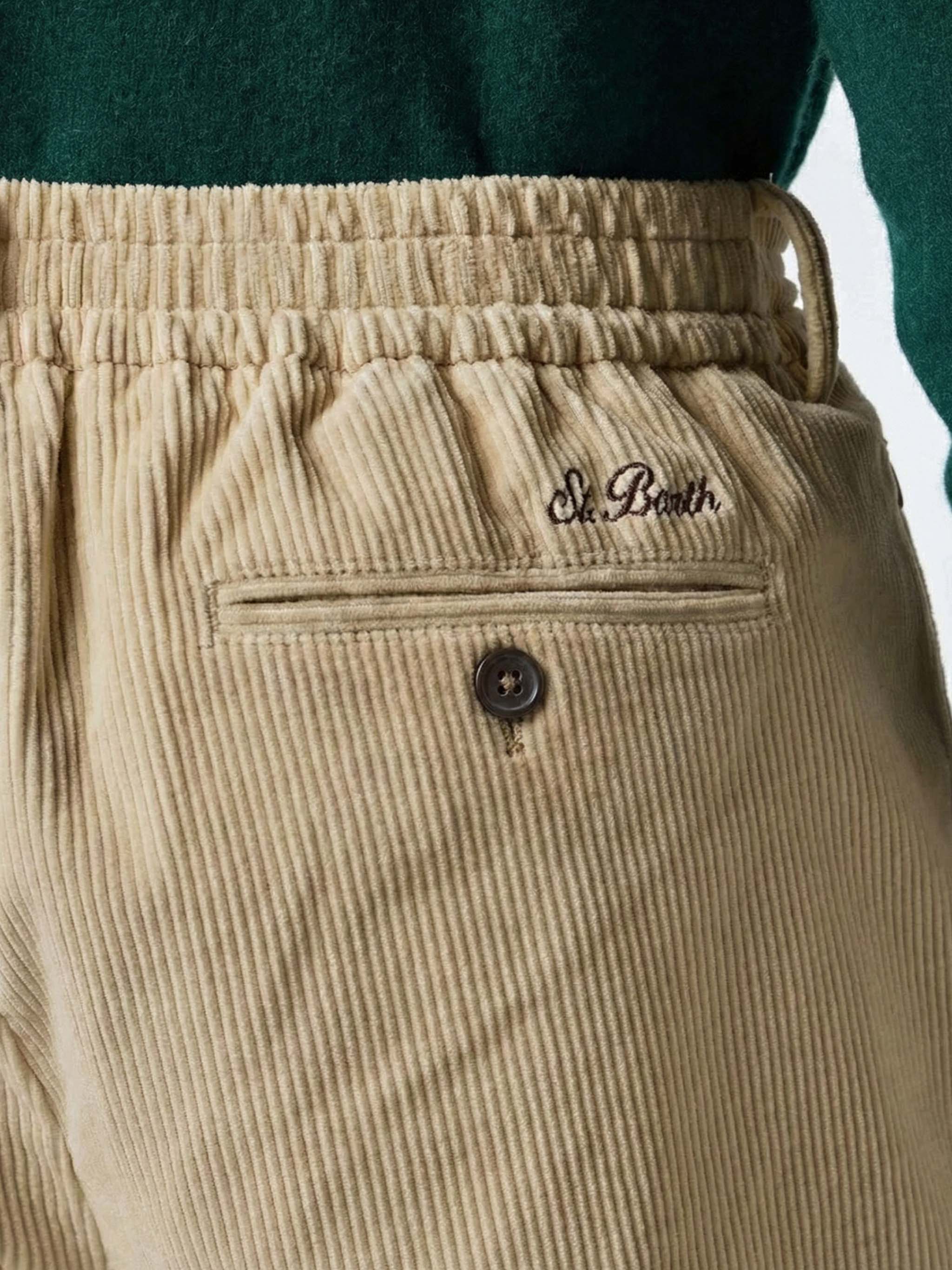 Fuji Beige Corduroy Pants Brown