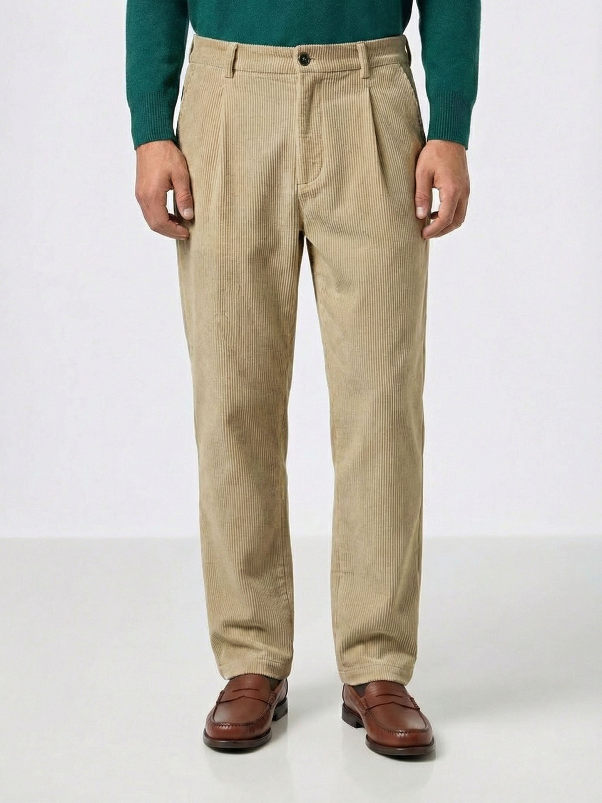 Fuji Beige Corduroy Pants Brown