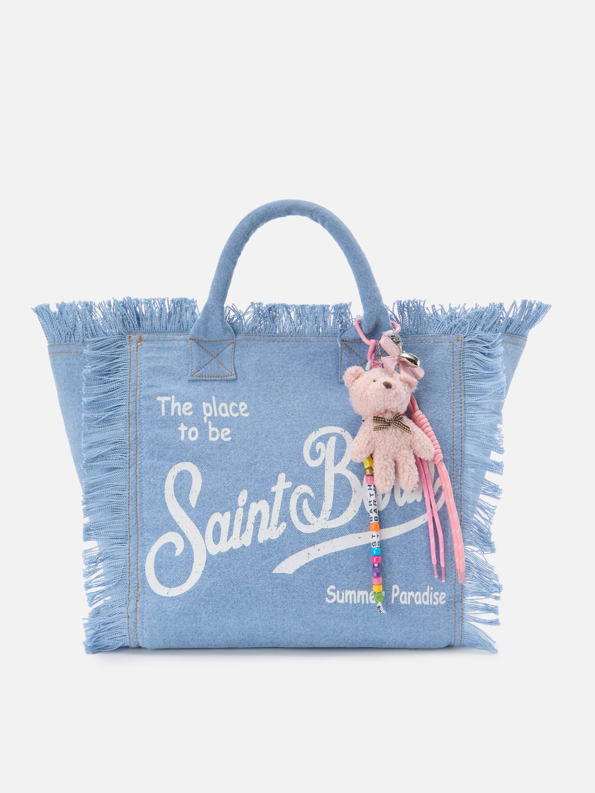Funny Charm With Padded Bow And Teddy Decoration Pink Small Accessories