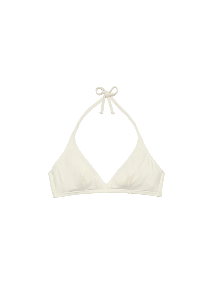 Gaia Cream Triangle Bralette Top White