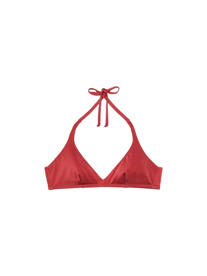Gaia Shimmer Brick Red Triangle Bralette Top