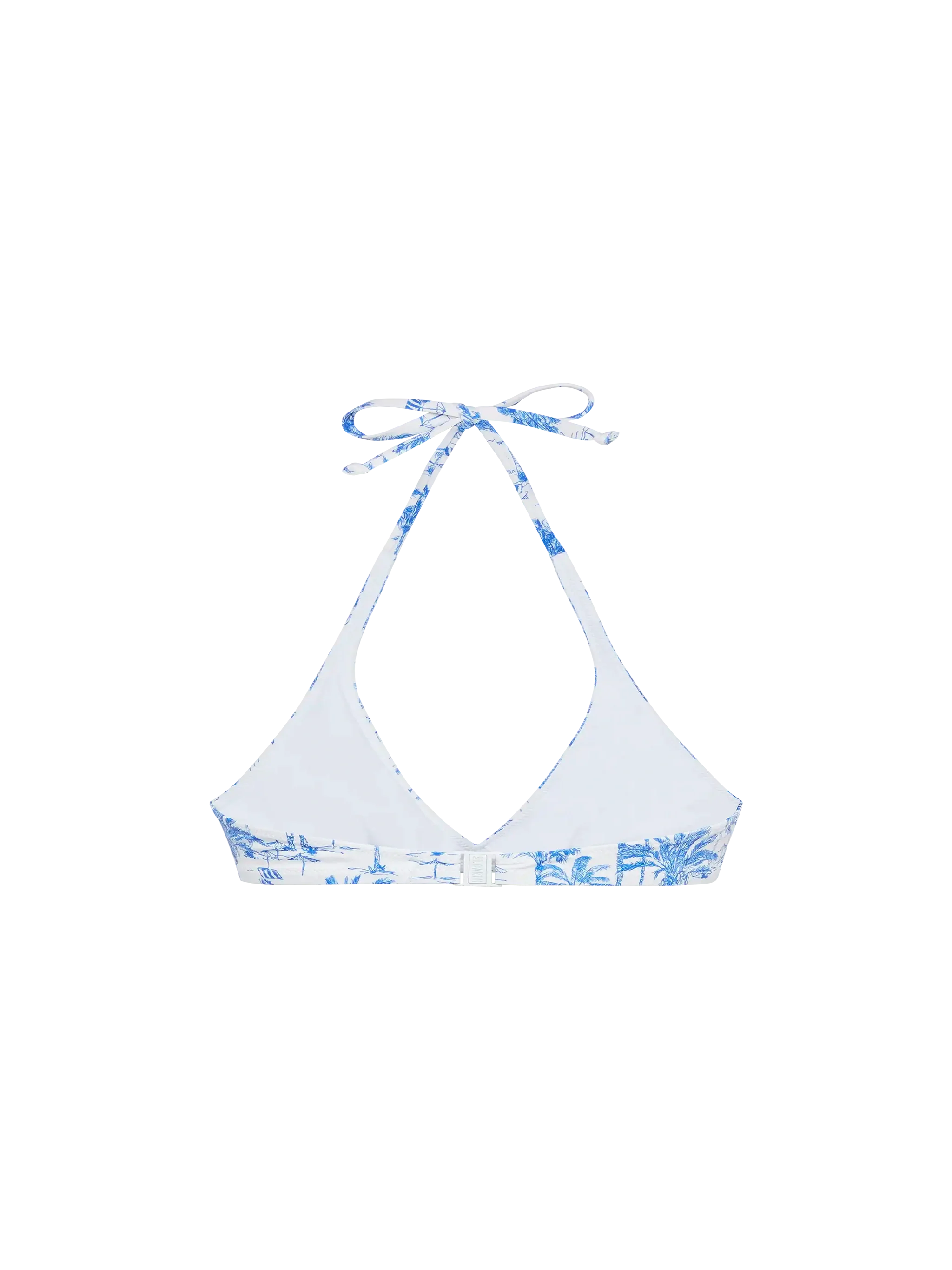 Gaia Triangle Bralette Top With Toile De Jouy Print White