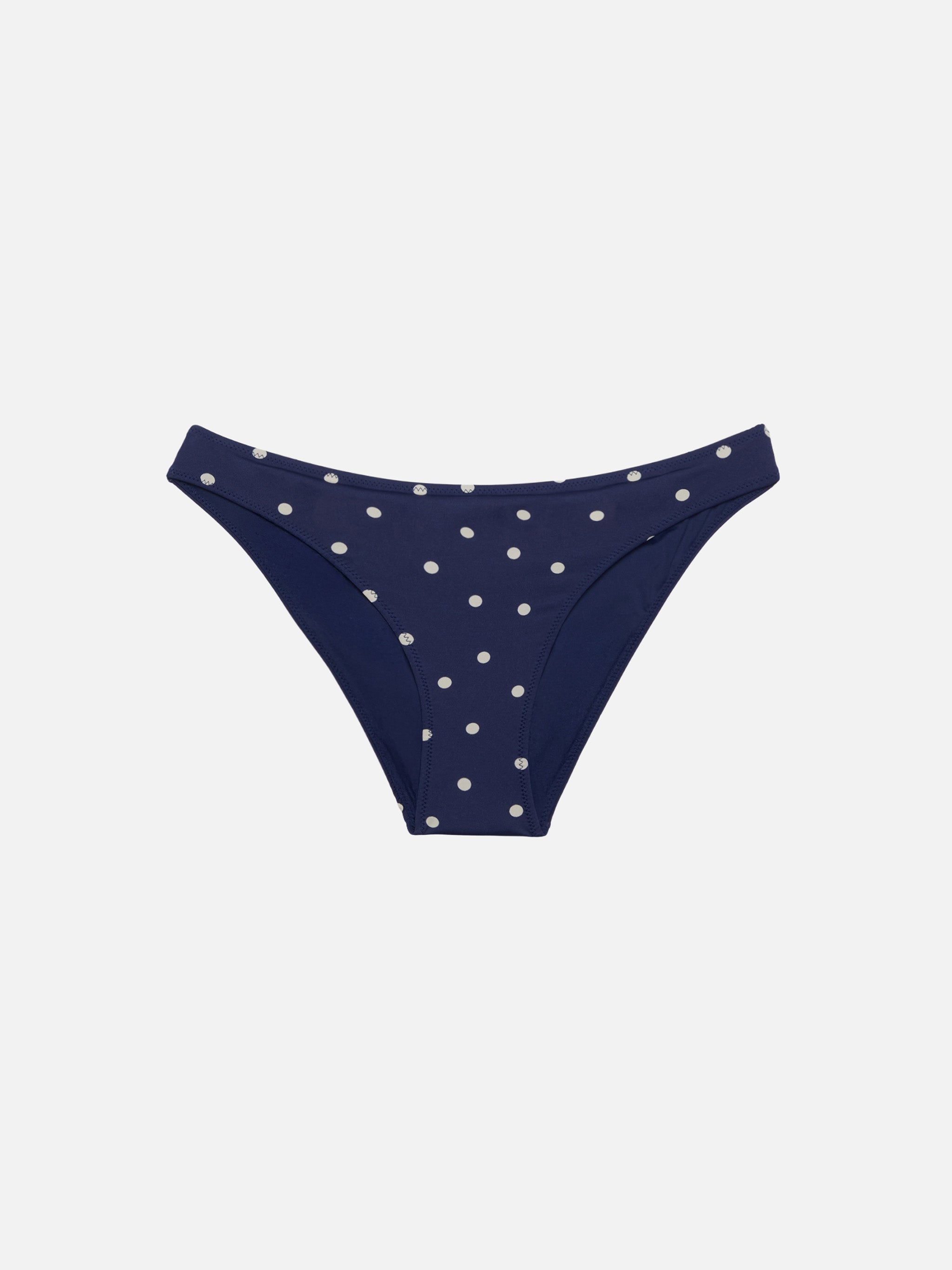 Maia High-Waist Swim Briefs With Polka Dots Print Blue Bottom