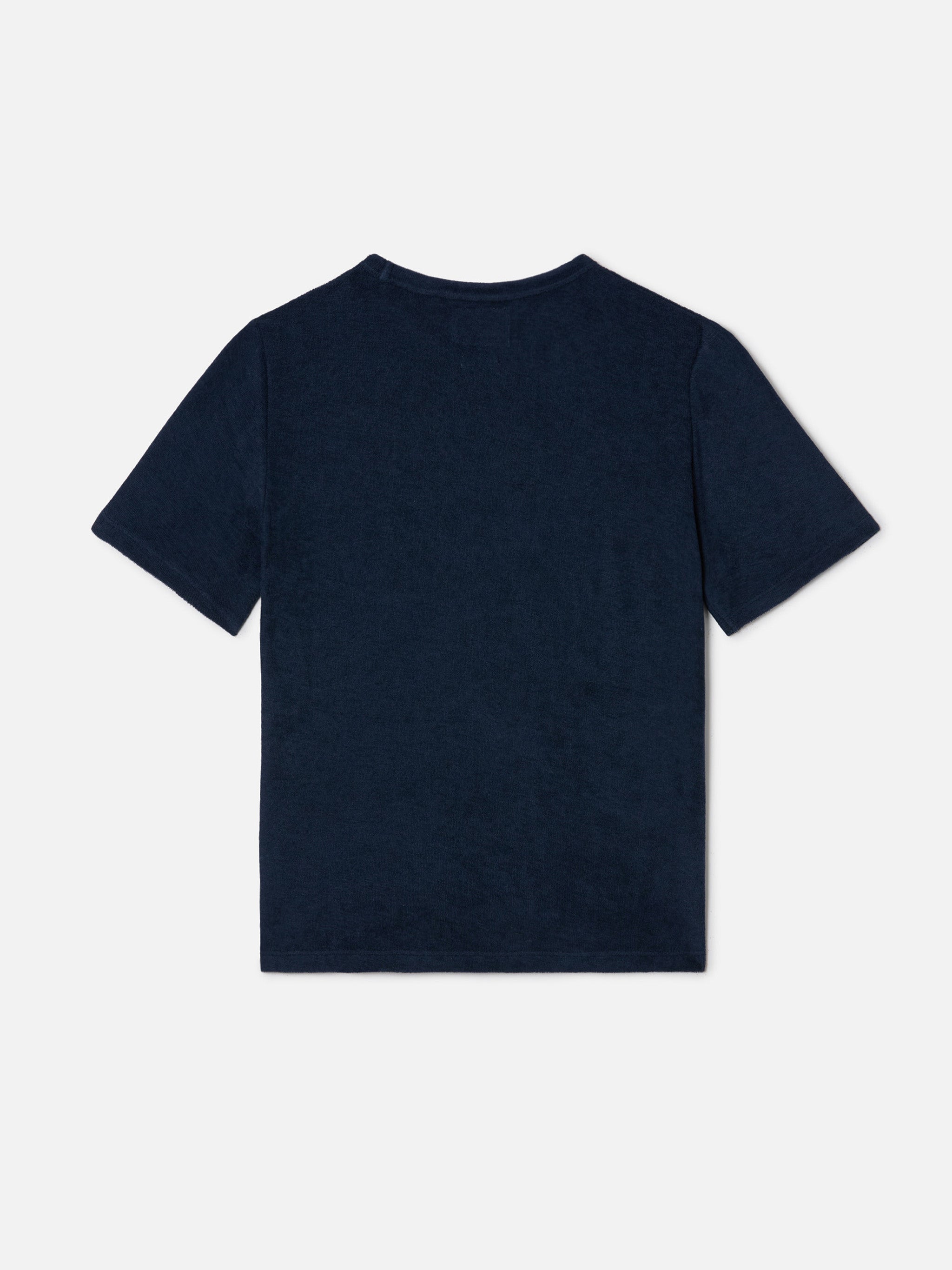 Navy Blue Gary Jr T-Shirt Terry-Effect Fabric With Embroidered Logo