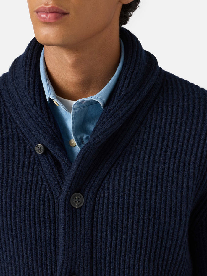 Navy Blue Pure-Wool Cardigan Glasgow