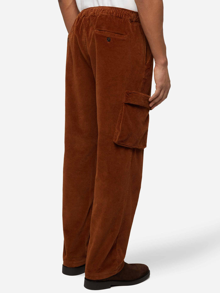 Camel Corduroy Cargo Pants Goldeck Brown