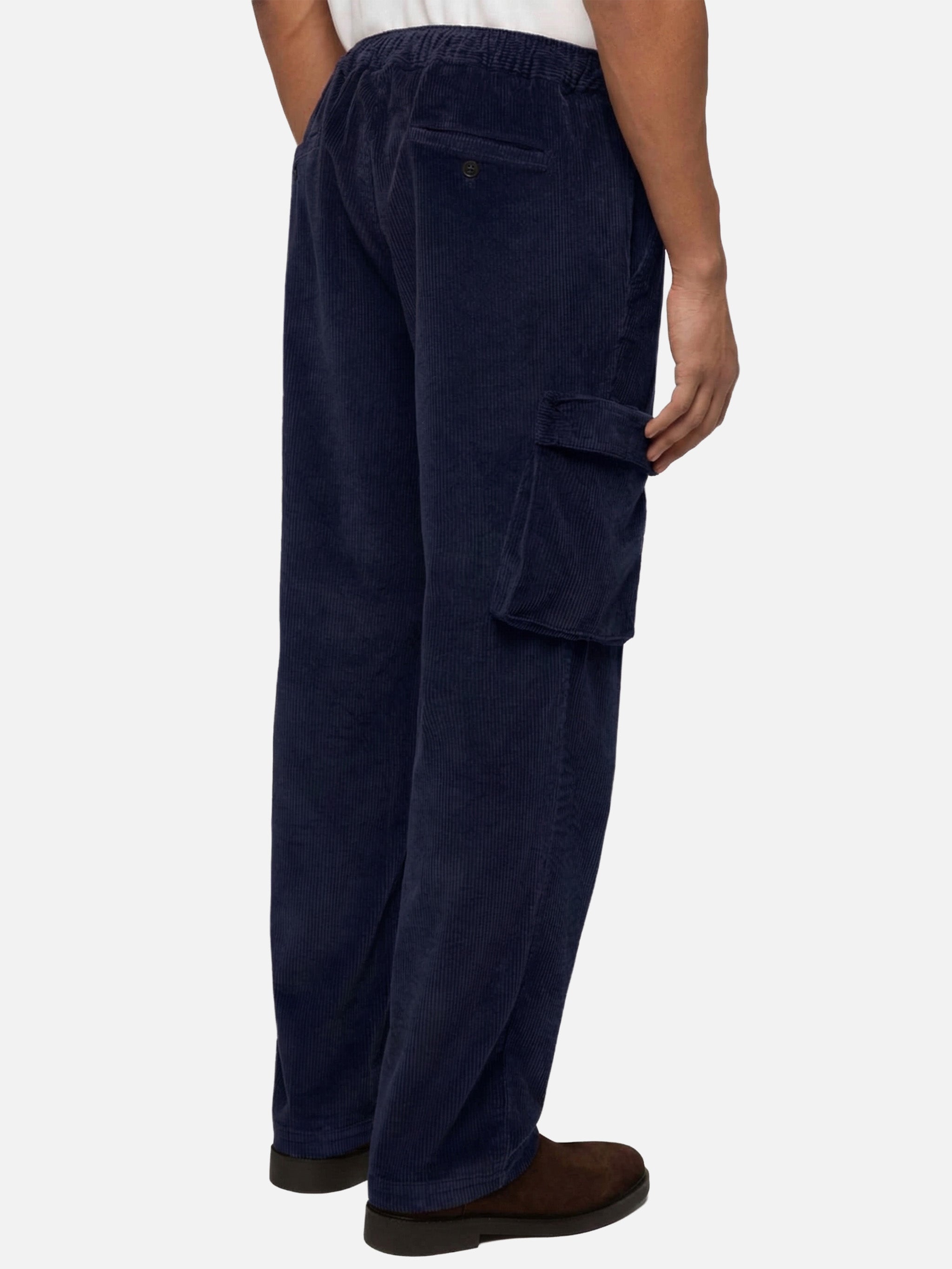 Blu Navy Corduroy Cargo Pants Goldeck Blue