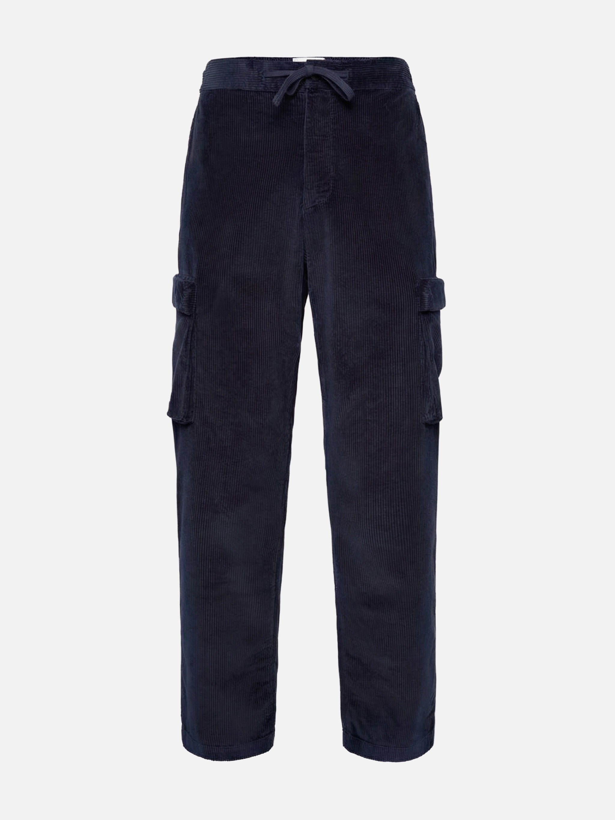 Blu Navy Corduroy Cargo Pants Goldeck Blue