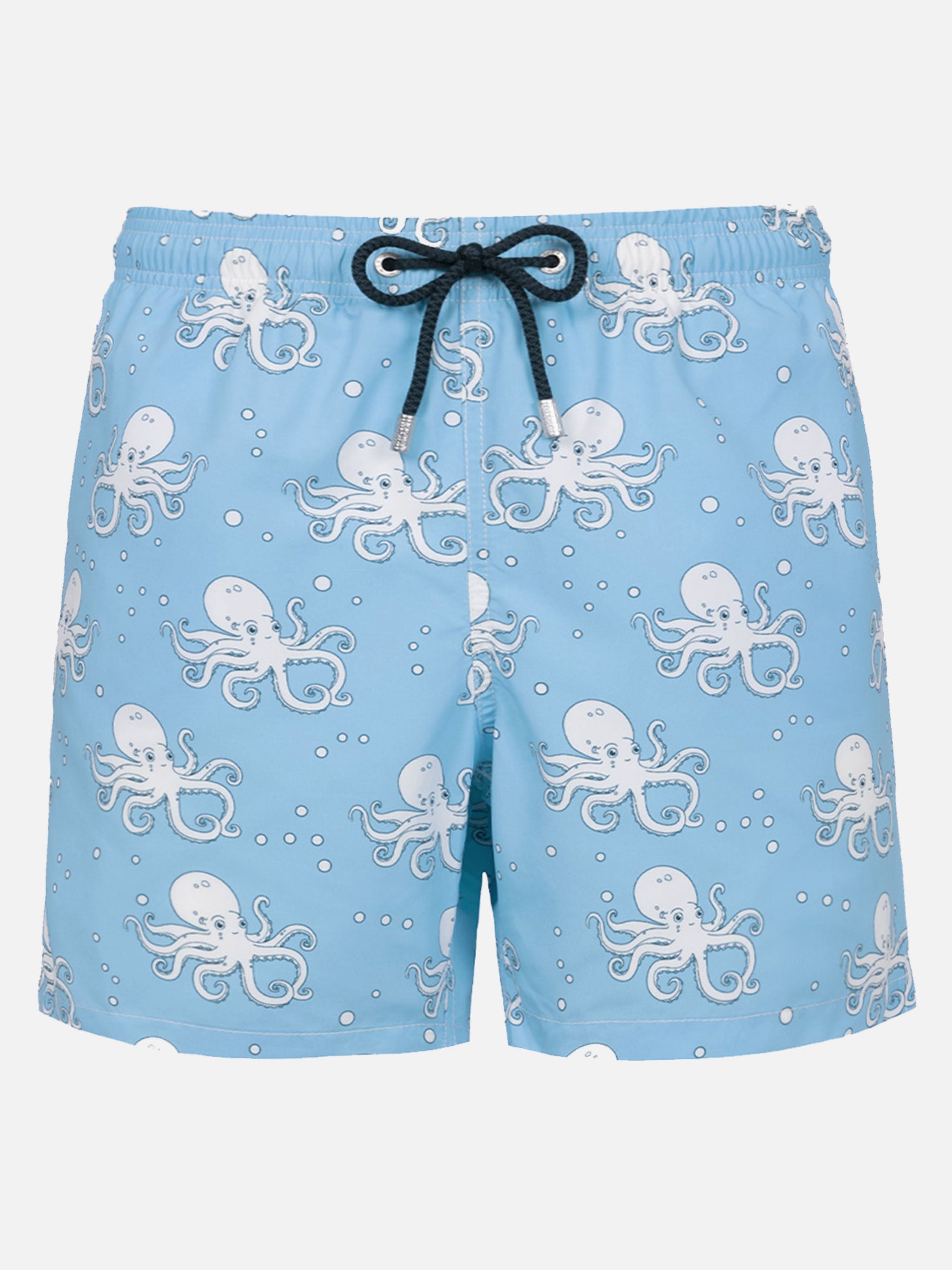 Man Mid-Length Gustavia Swim-Shorts With Octopus Print Sky Swimshort