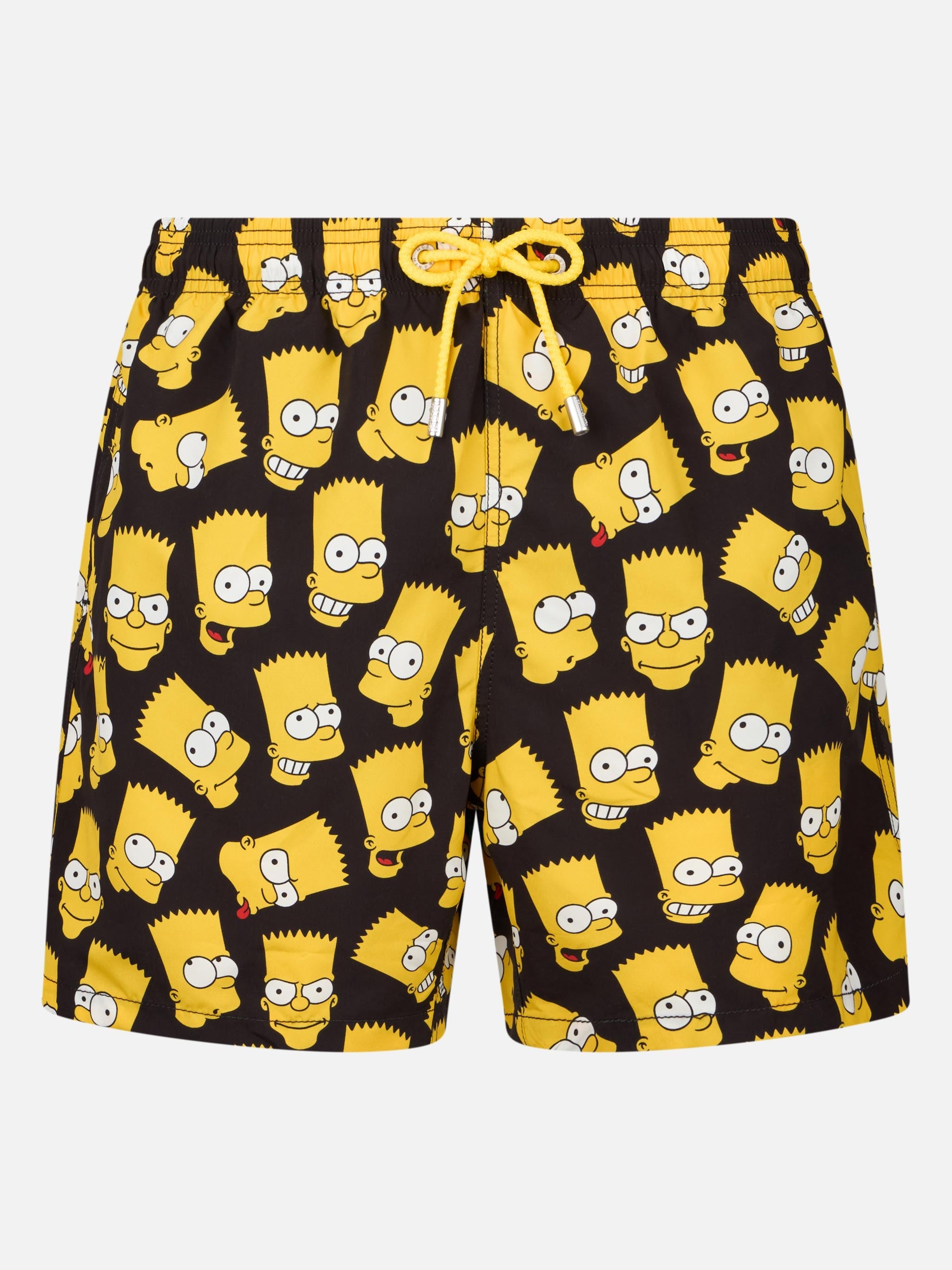 Man Mid-Length Gustavia Swim-Shorts With Bart Simpson Print | The Simpsons Special Edition Black Swimshort