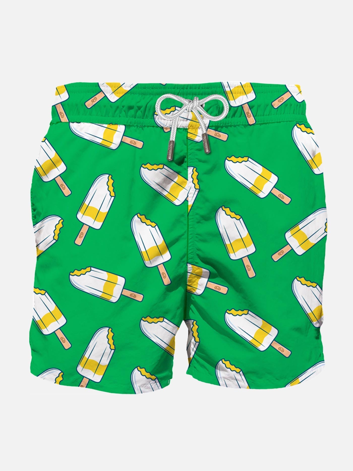 Man Classic Swim Shorts With Lemonissimo Print | Algida® Special Edition Green Swimshort