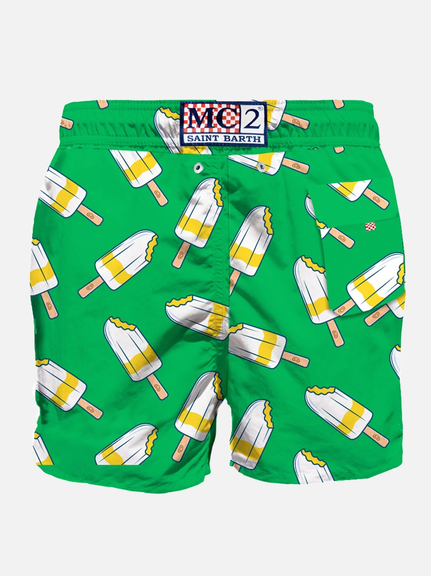 Man Classic Swim Shorts With Lemonissimo Print | Algida® Special Edition Green Swimshort