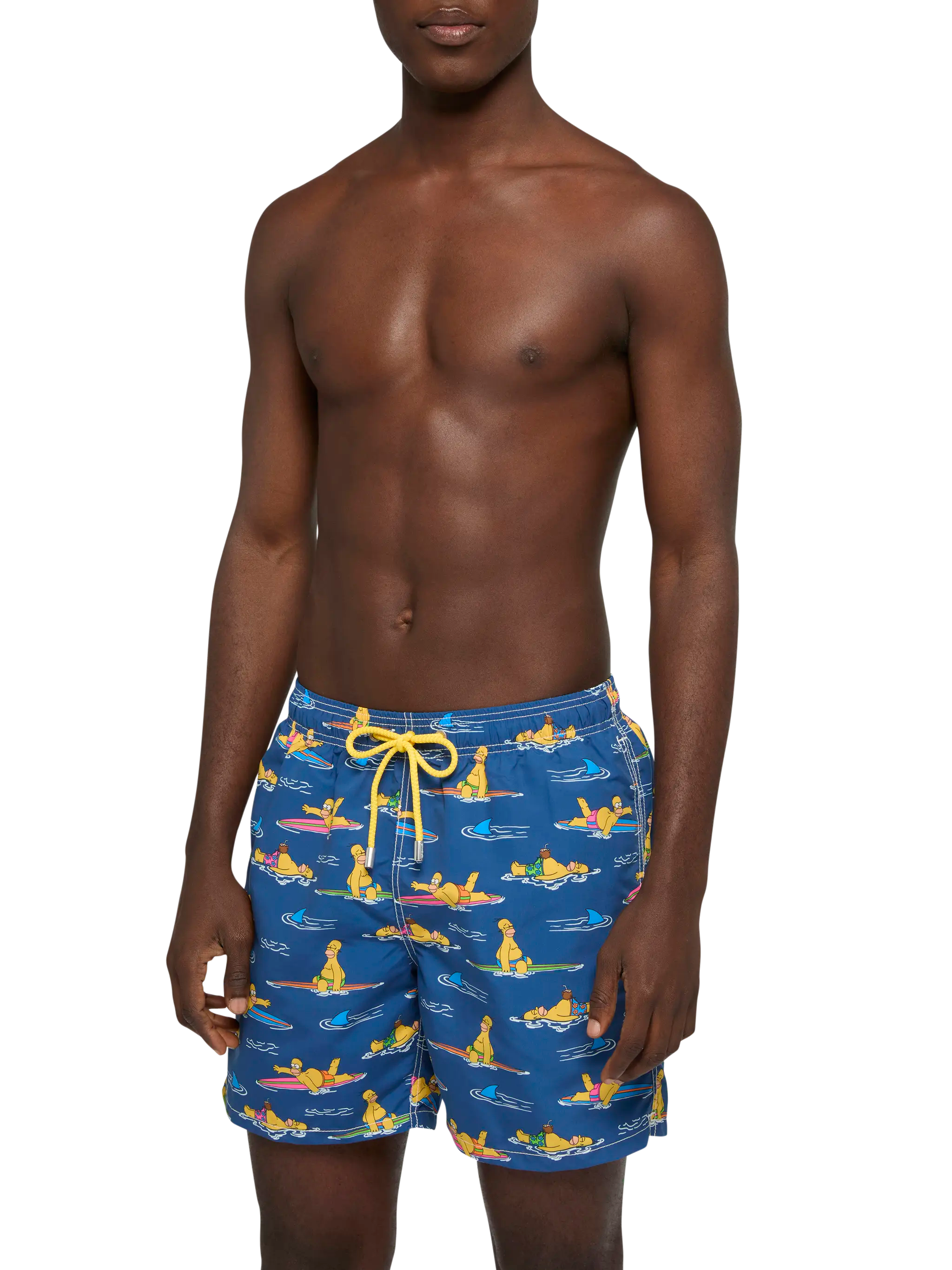 Mid-Length Gustavia Swim-Shorts With Homer Simpson Print |simpson Special Edition Blue Swimshort