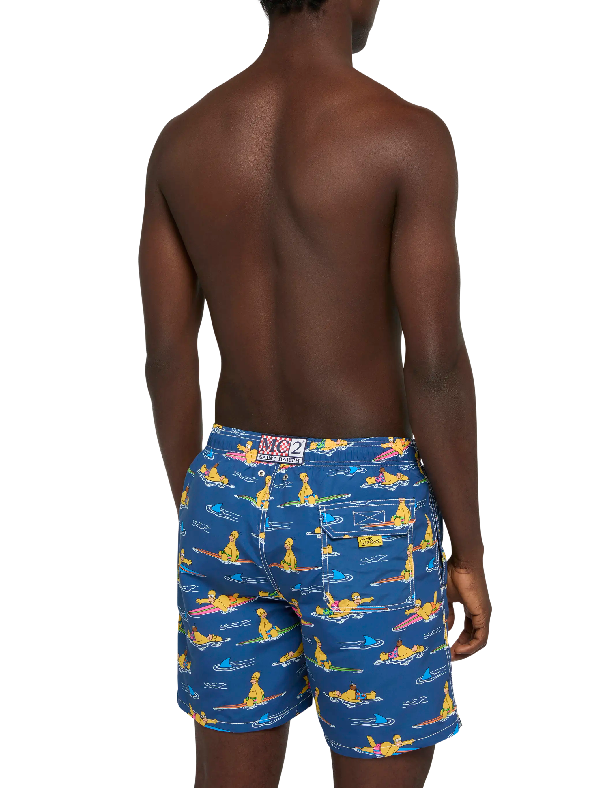 Mid-Length Gustavia Swim-Shorts With Homer Simpson Print |simpson Special Edition Blue Swimshort