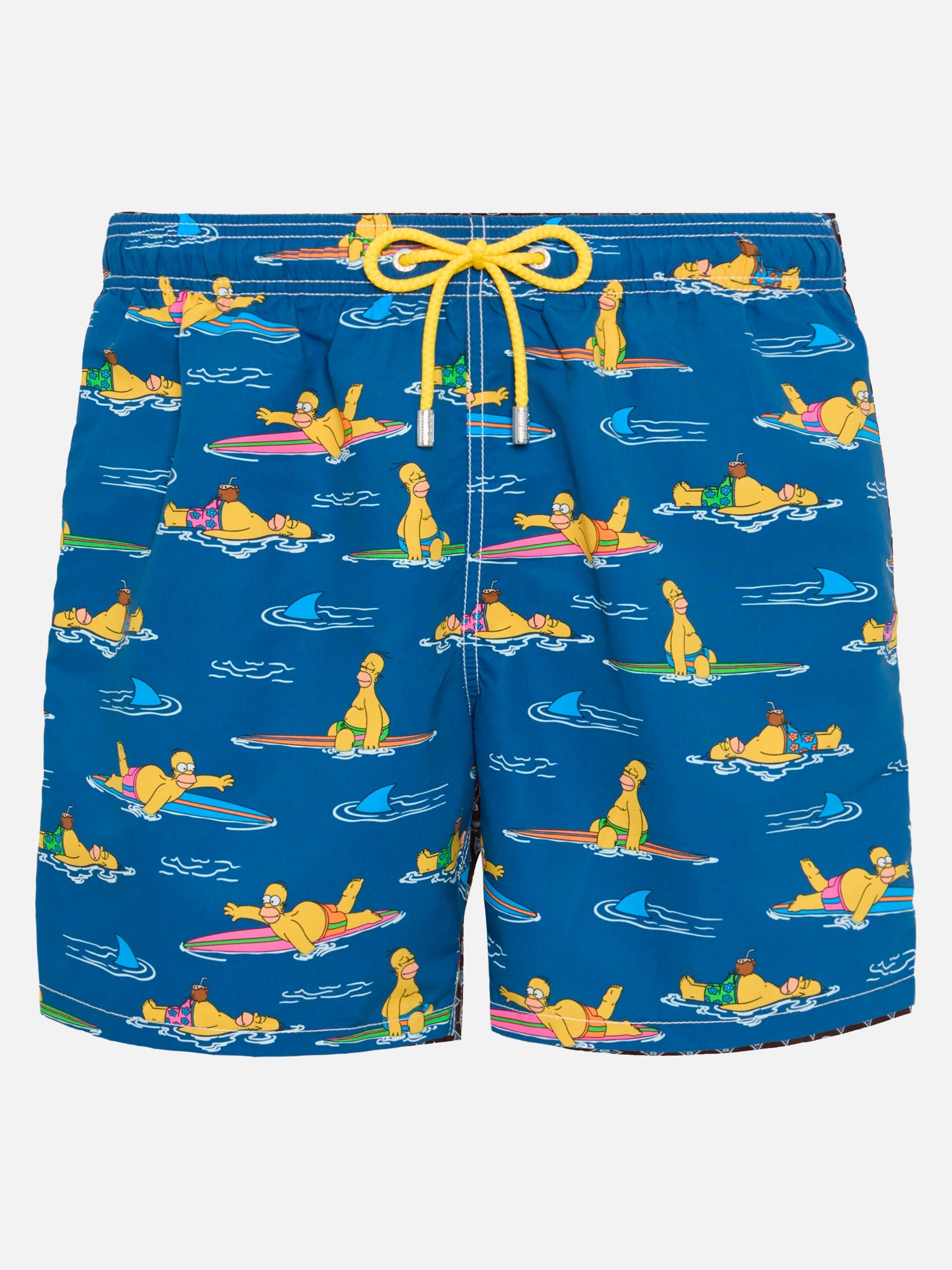 Mid-Length Gustavia Swim-Shorts With Homer Simpson Print |simpson Special Edition Blue Swimshort
