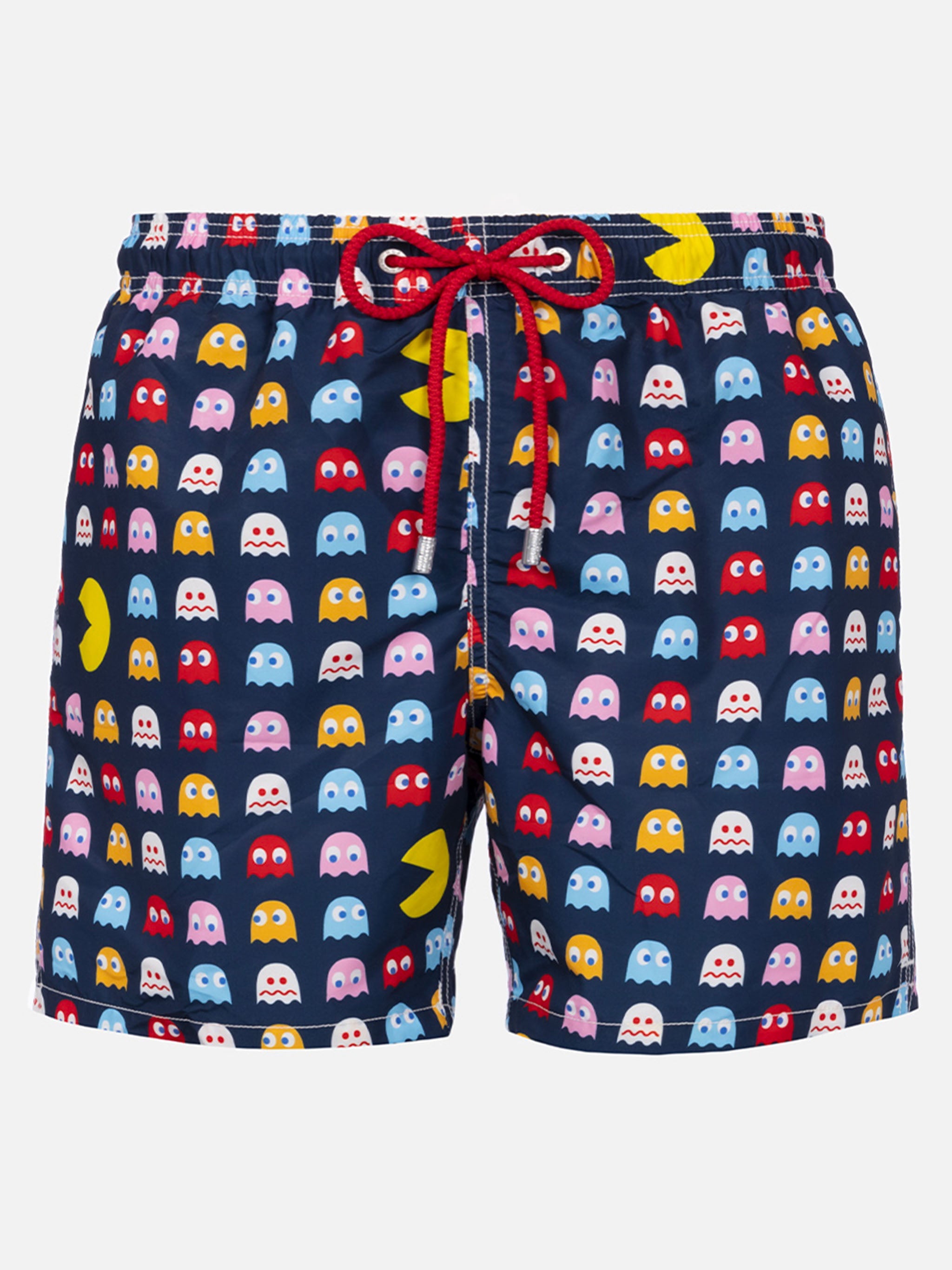 Mid-Length Gustavia Swim-Shorts With Pac-Man Print |pac-Man Special Edition Blue Swimshort