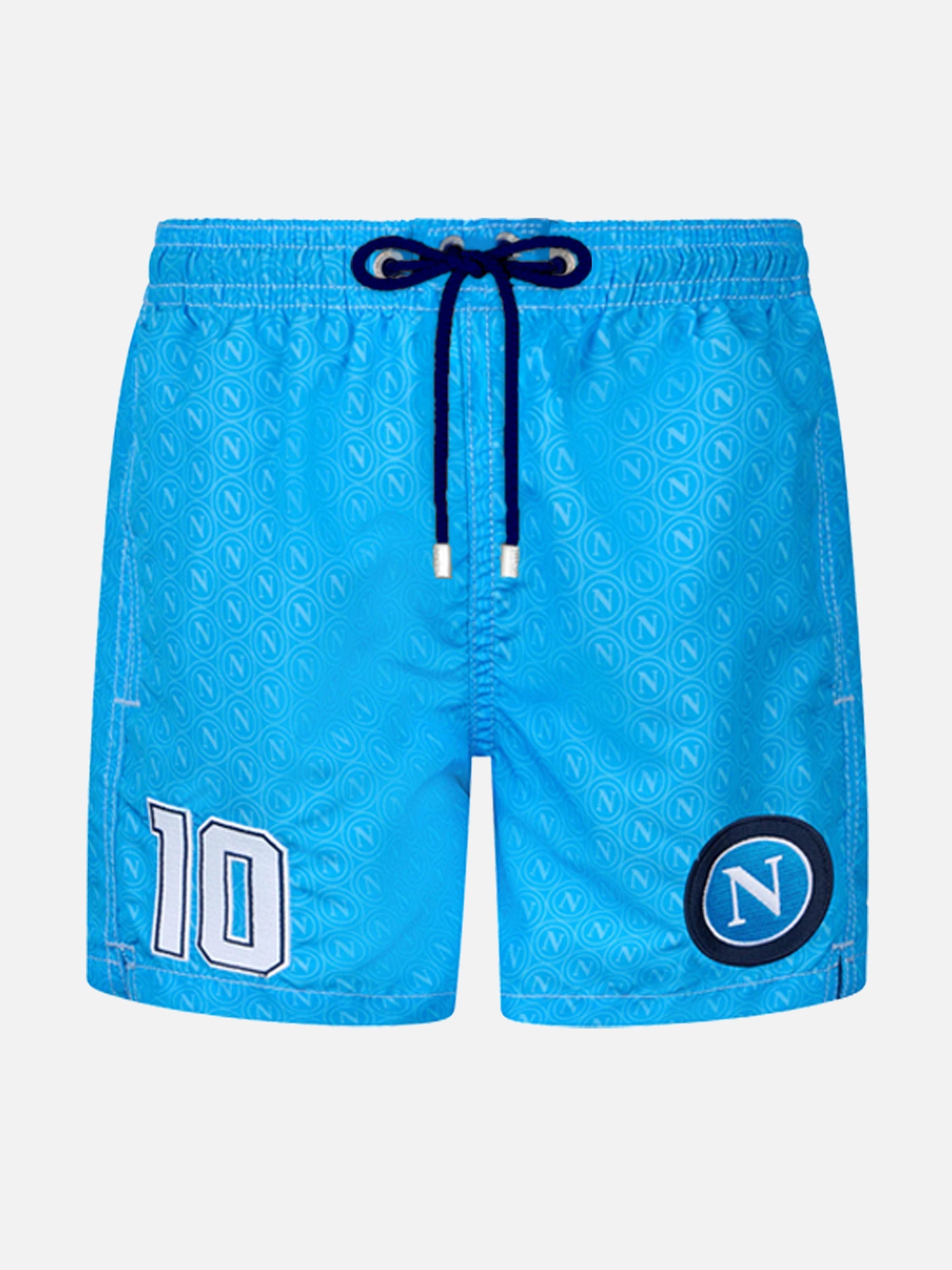 Mid-Length Gustavia Swim-Shorts With Napoli Print | Ssc Special Edition Blue Swimshort