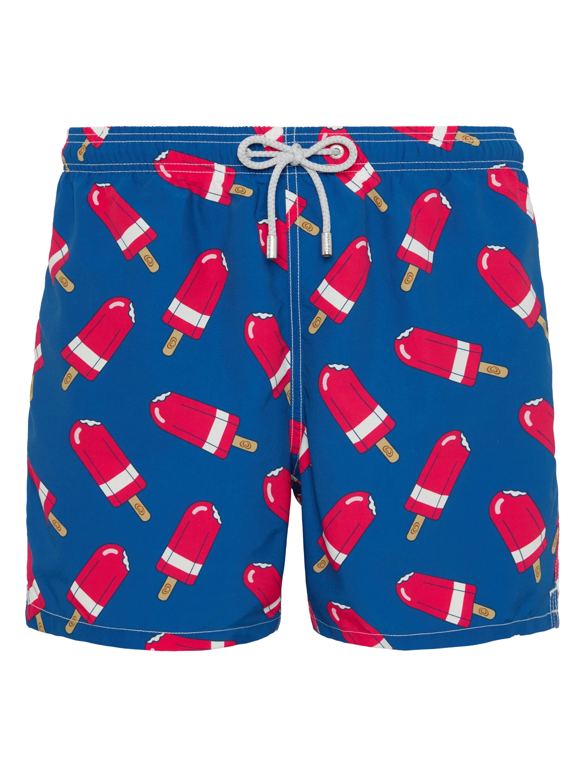 Mid-Length Gustavia Swim-Shorts With Fior Di Fragola Print | Algida Special Edition Blue Swimshort
