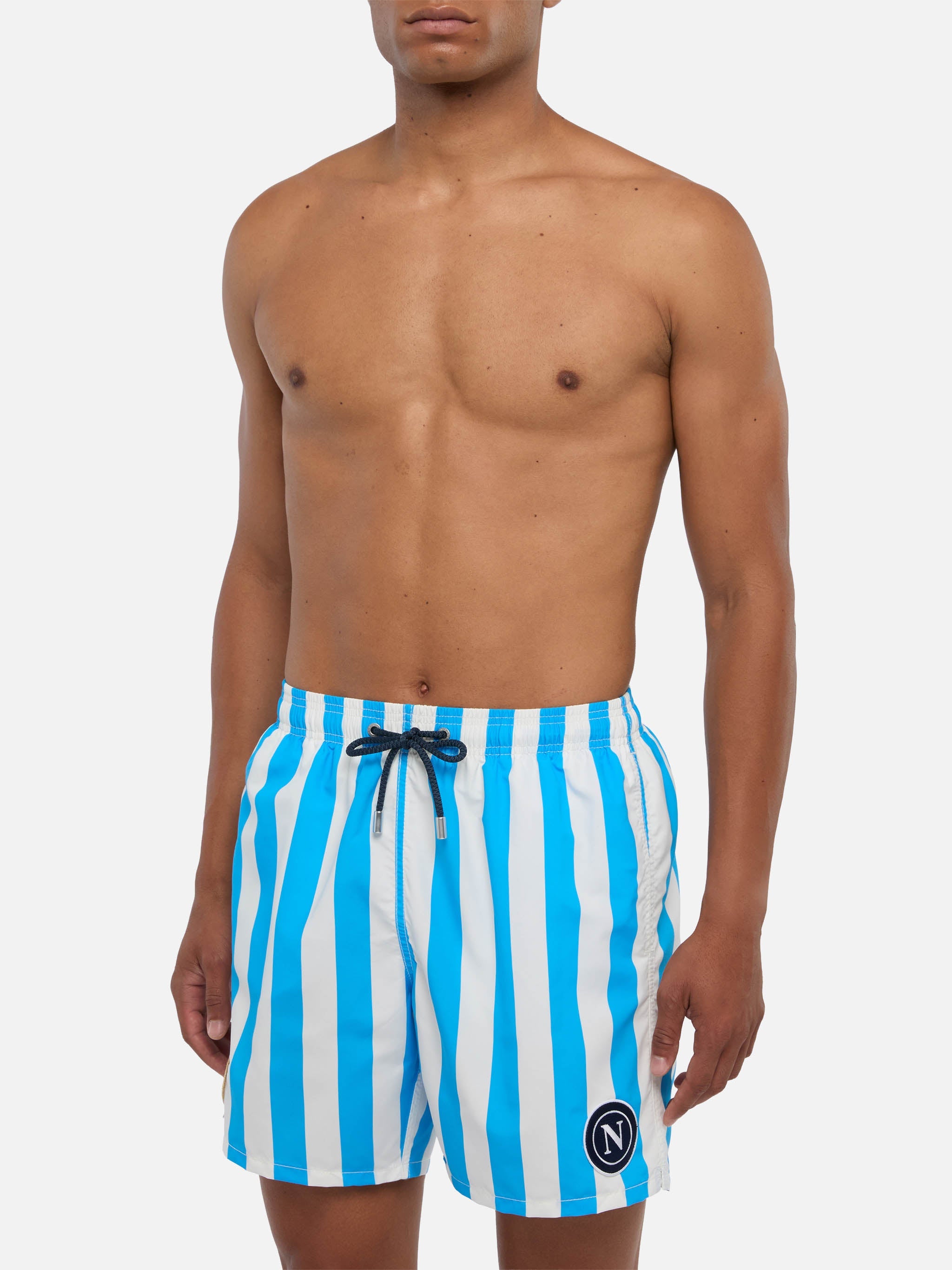 Mid-Length Gustavia Swim-Shorts With Napoli Print | Ssc Special Edition Sky Swimshort