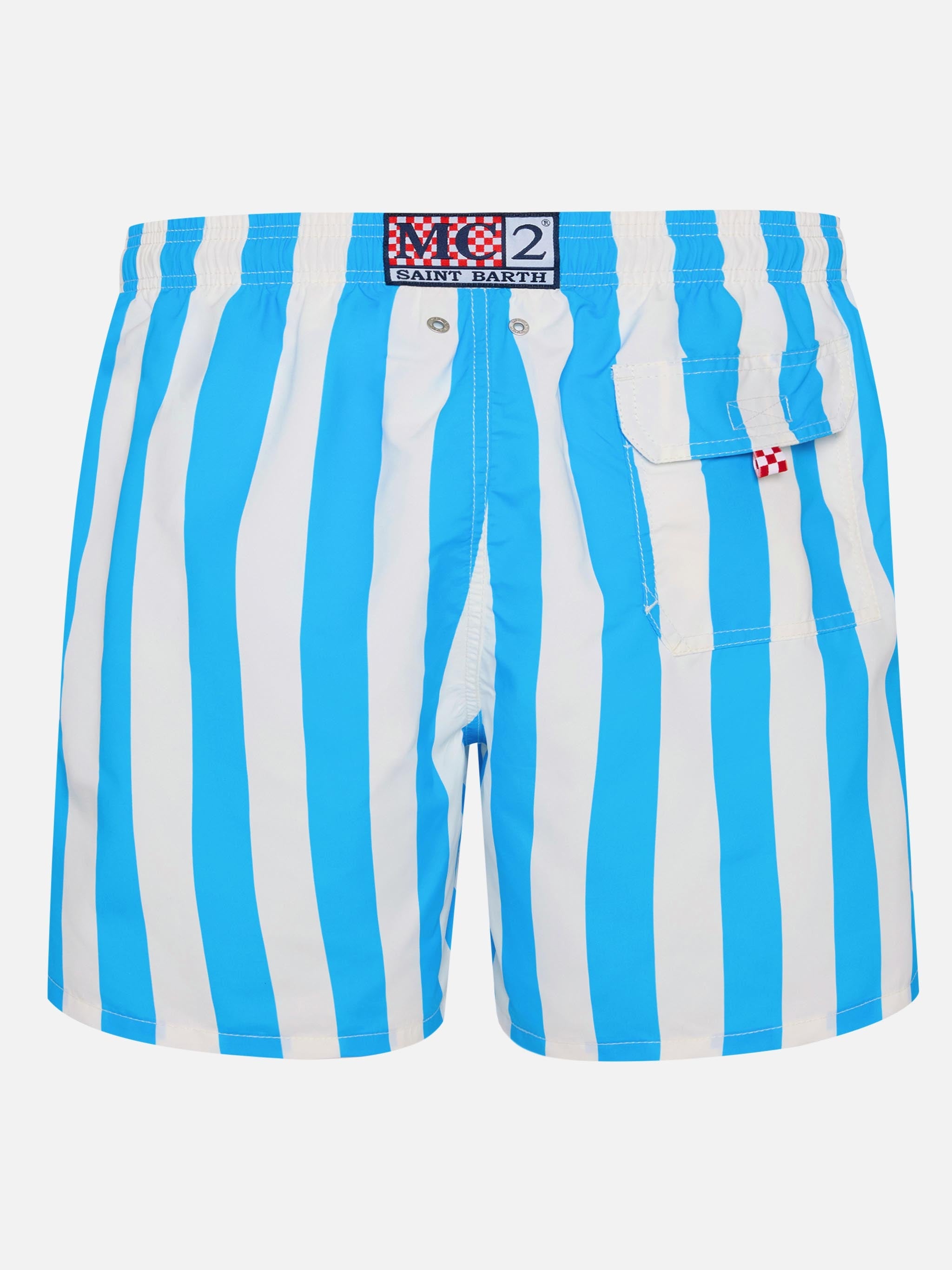 Mid-Length Gustavia Swim-Shorts With Napoli Print | Ssc Special Edition Sky Swimshort